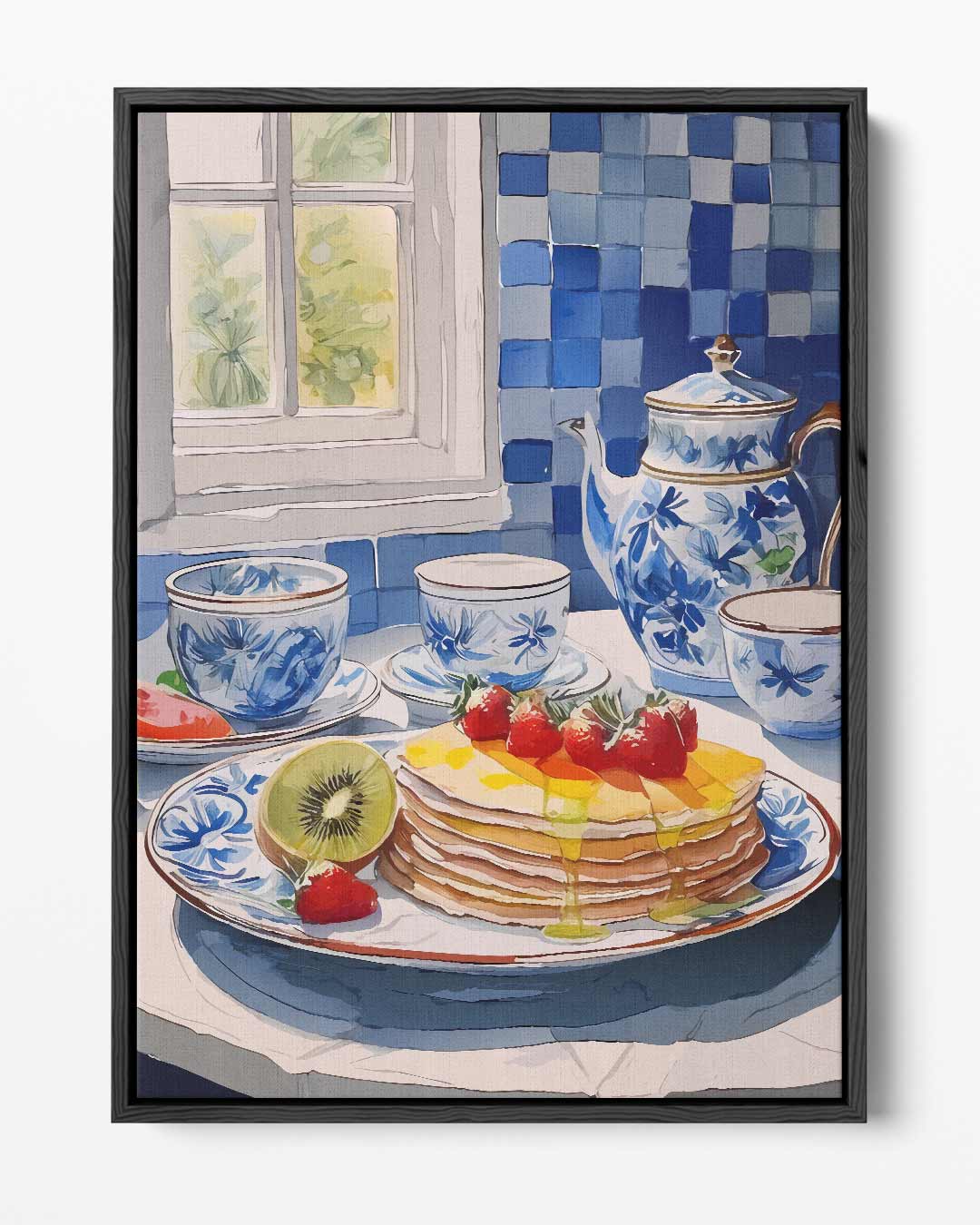 Ontbijtoase in Blauw Kunstwerk-canvas-dibond-plexiglas-wanddecoratie-WallArtistic