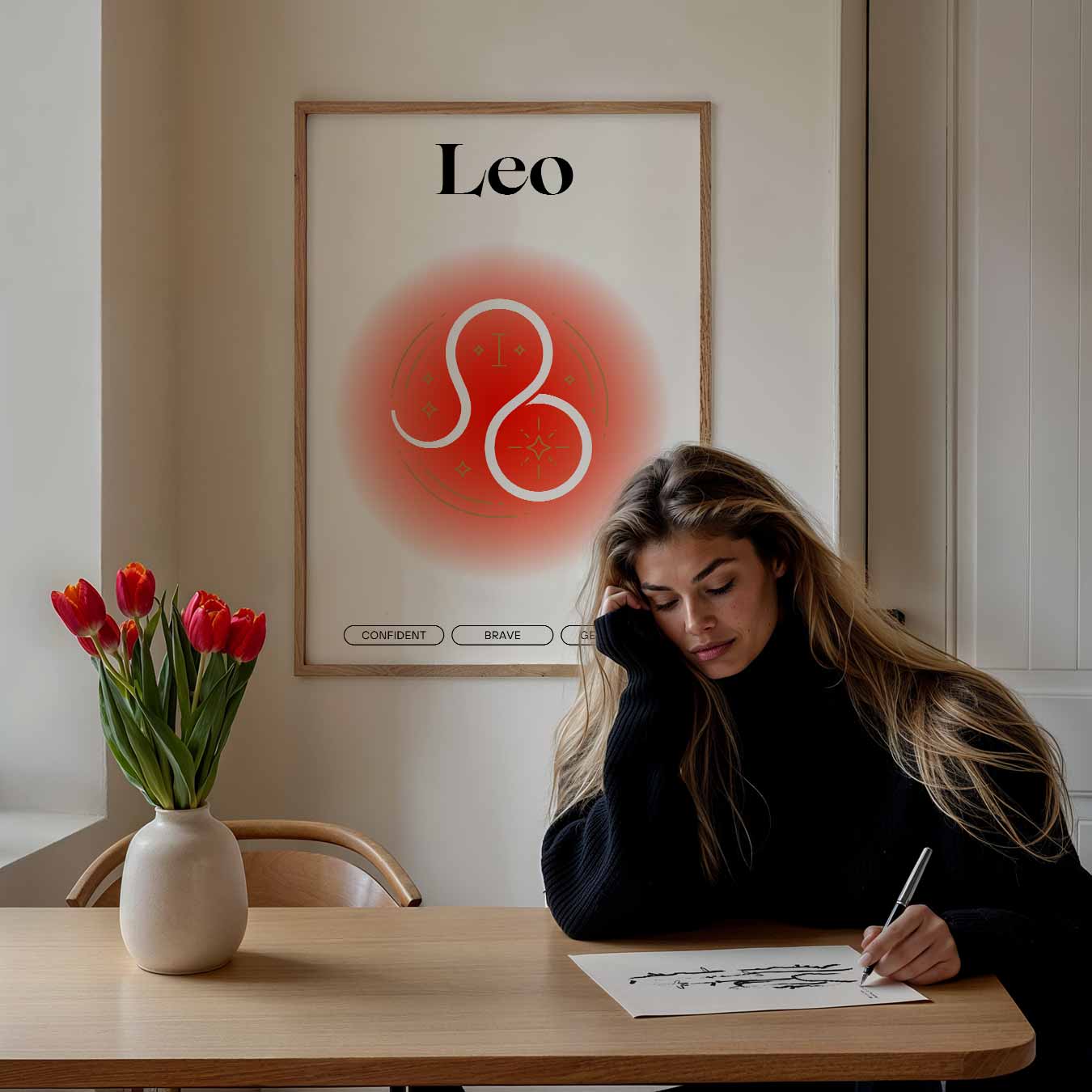 Stijlvolle Leo Astro Poster
