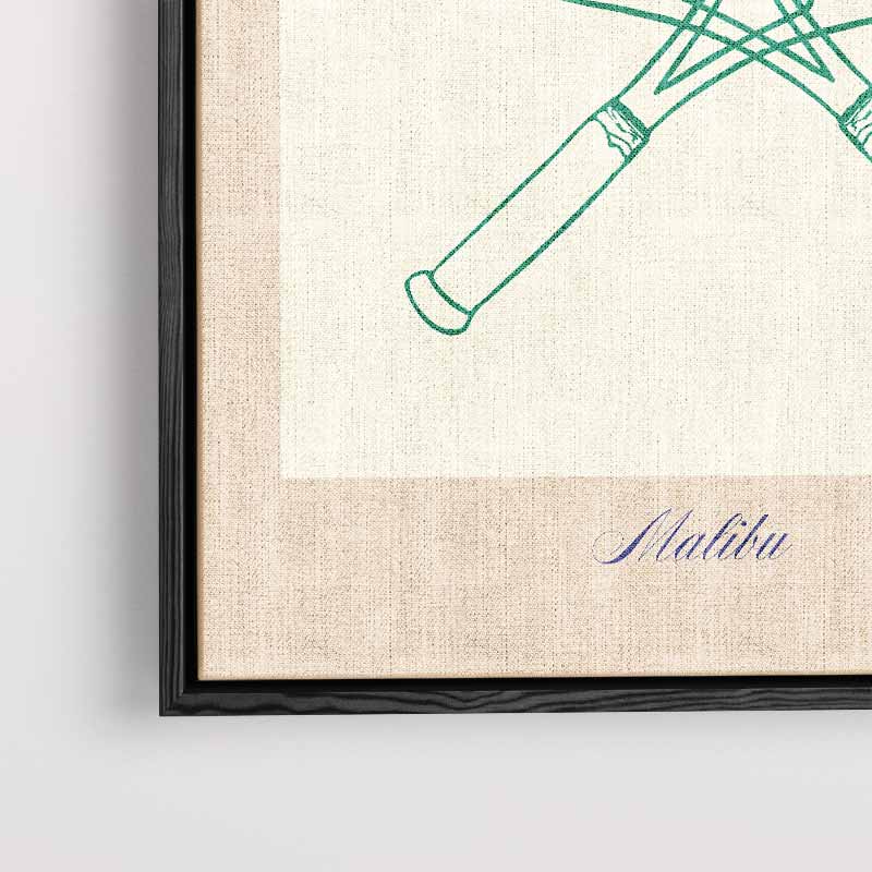 Tennisracket Illustratie - College Club Kunstwerk-canvas-dibond-plexiglas-wanddecoratie-WallArtistic