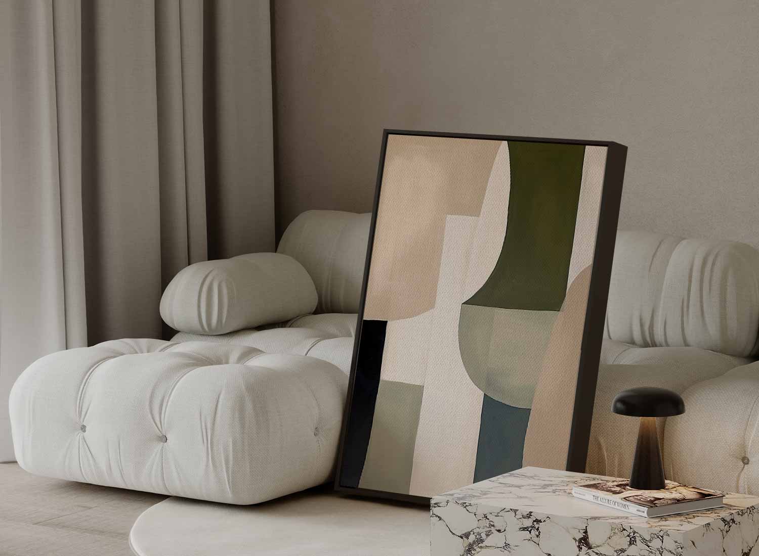 Abstracte Harmonie in Aardetinten Kunstwerk-canvas-dibond-plexiglas-wanddecoratie-WallArtistic