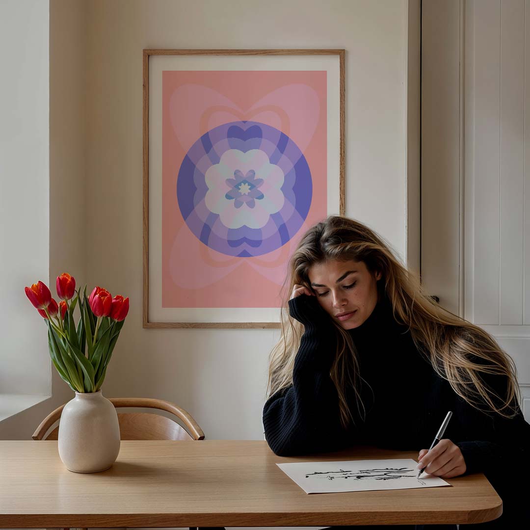 Dromerige Bloemenmandala Poster-WallArtistic