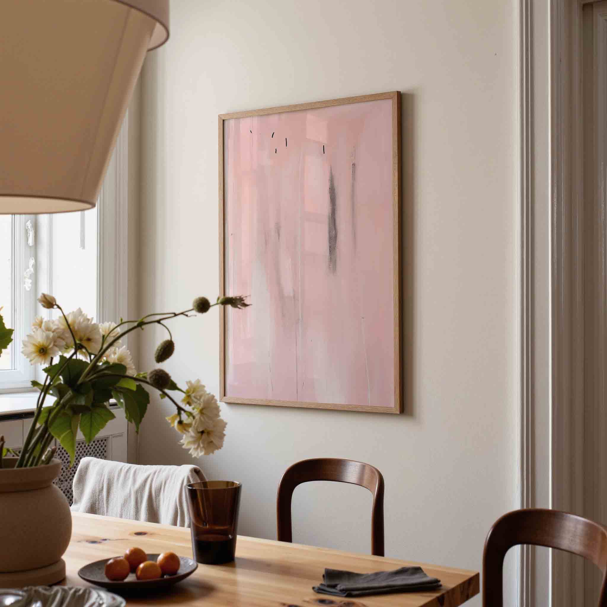 Abstracte roze Poster