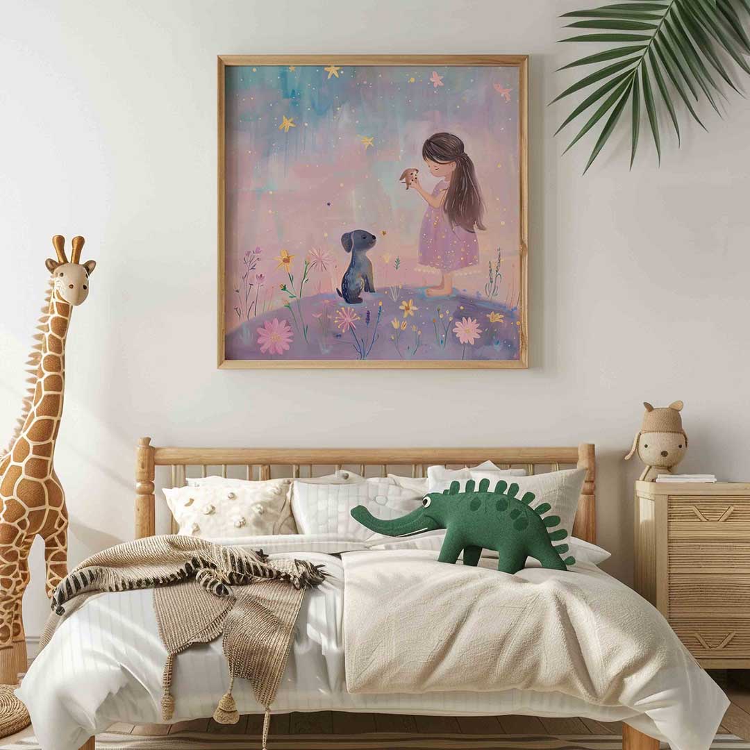 Meisje met hondjes Poster