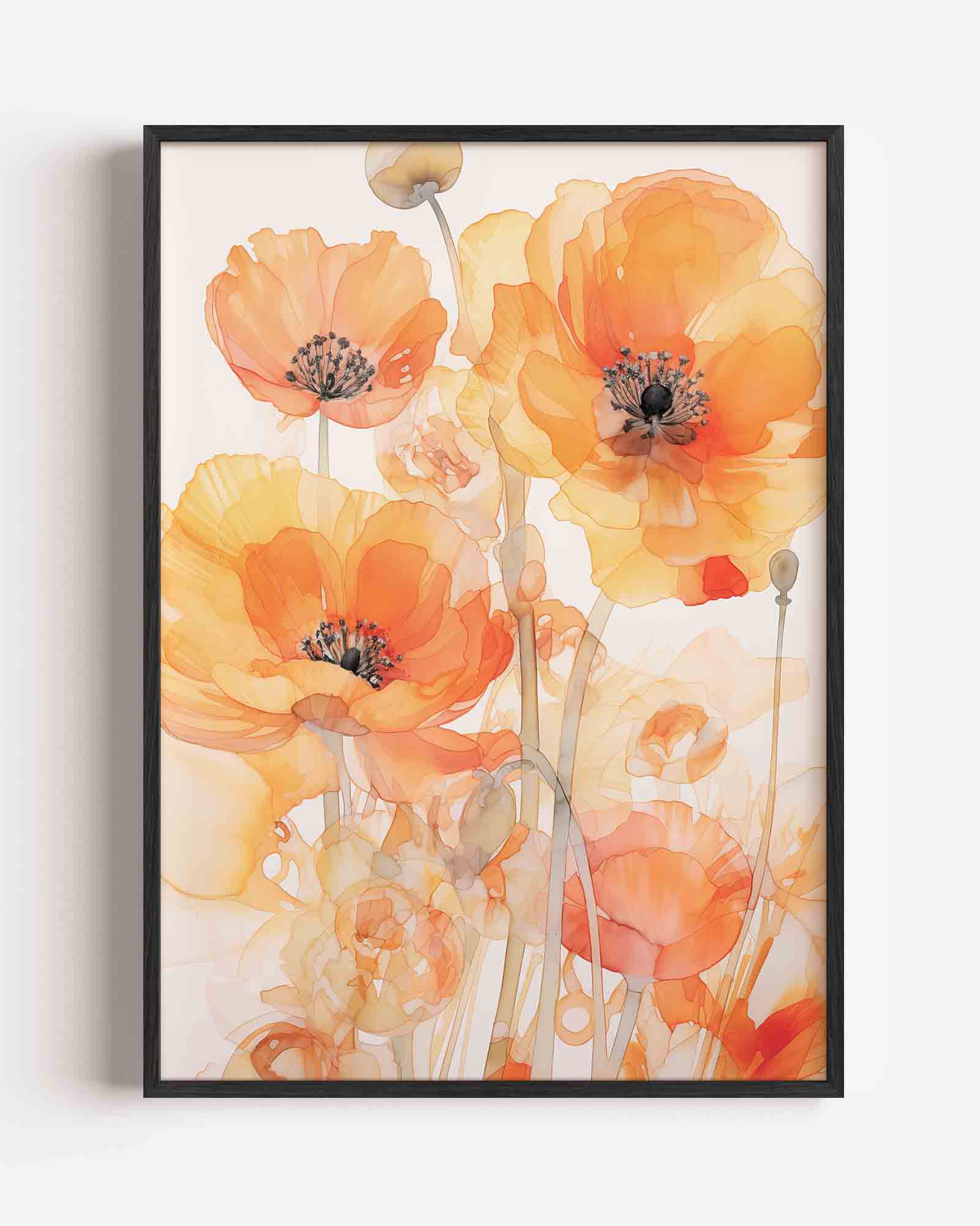 Oranje bloemen Poster