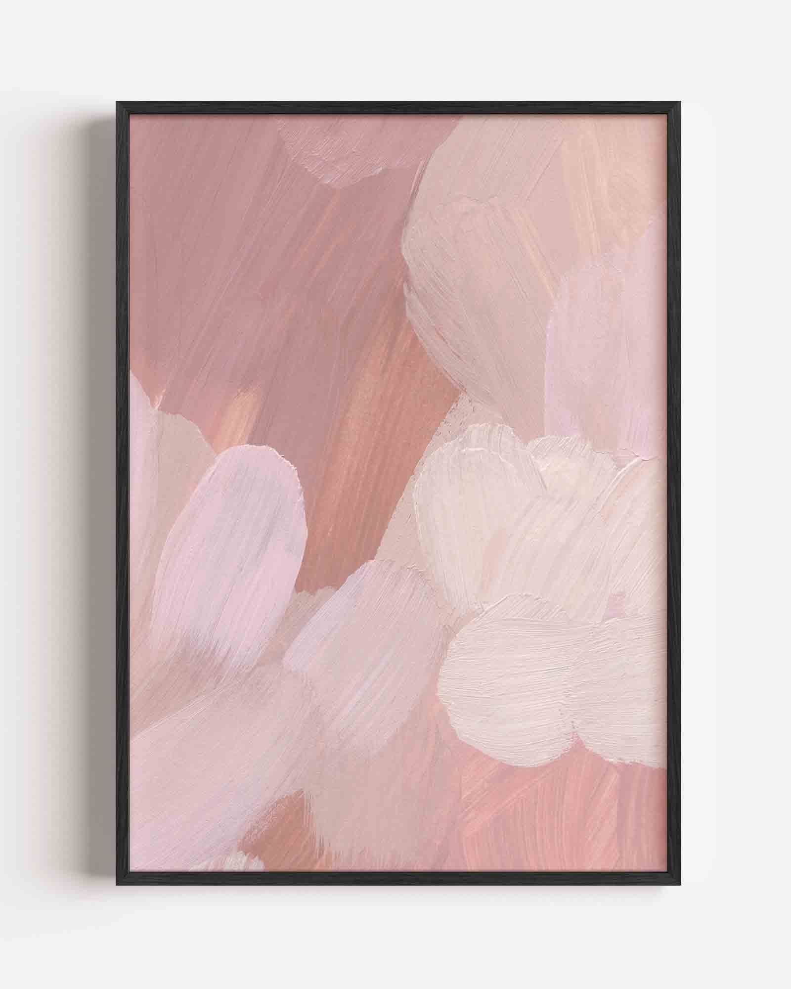 Abstracte roze penseelstreken Poster