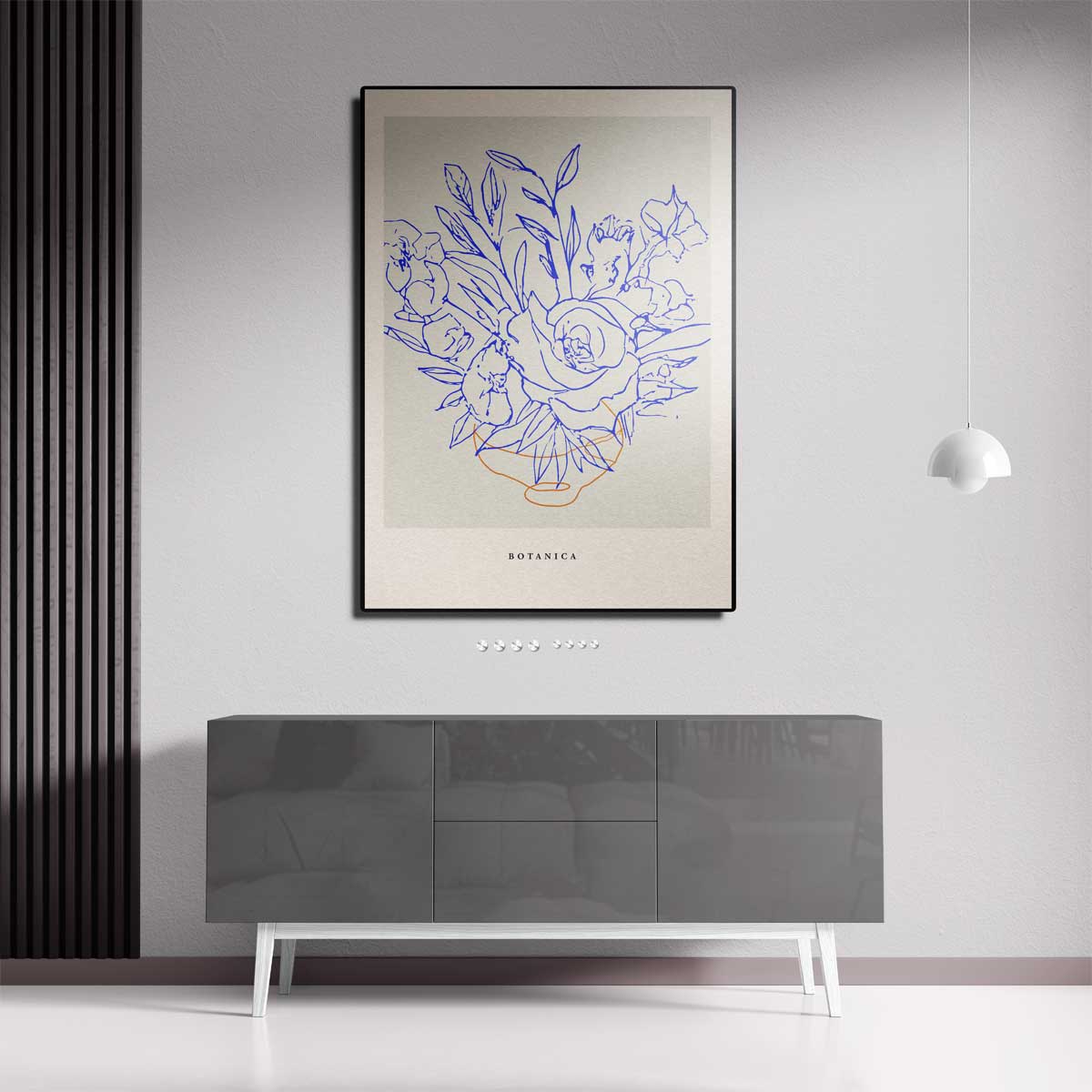 Botanica Bloemenschets Kunstwerk-canvas-dibond-plexiglas-wanddecoratie-WallArtistic