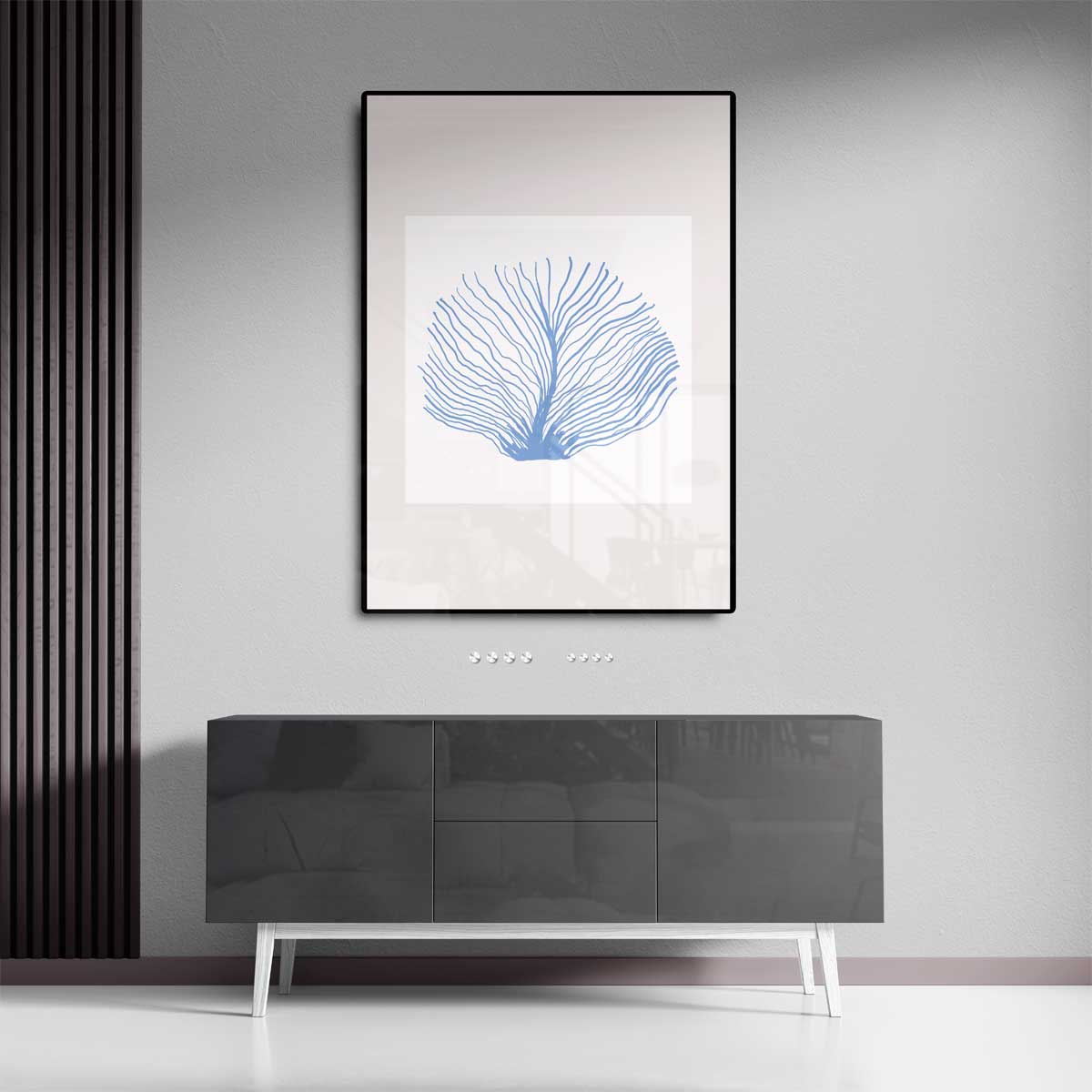 Blauwe Zeeventilator Kunstwerk-canvas-dibond-plexiglas-wanddecoratie-WallArtistic