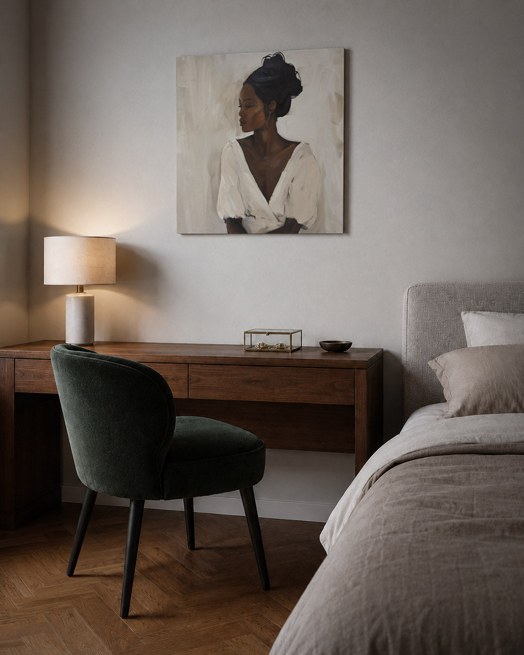 Dromerige vrouw Kunstwerk