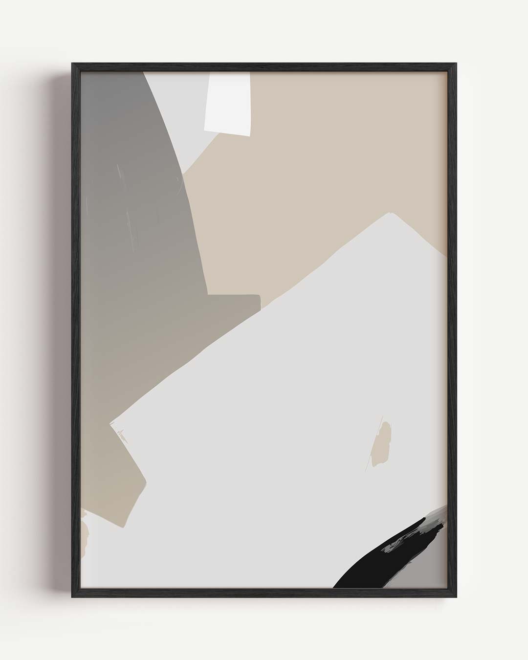 Beige Abstracte Kunstposter-WallArtistic