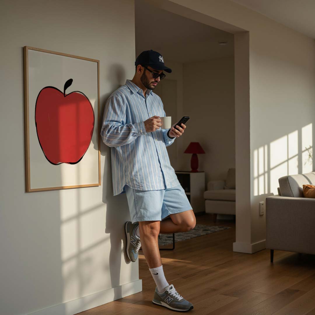 Minimalistische Rode Appel Poster-WallArtistic