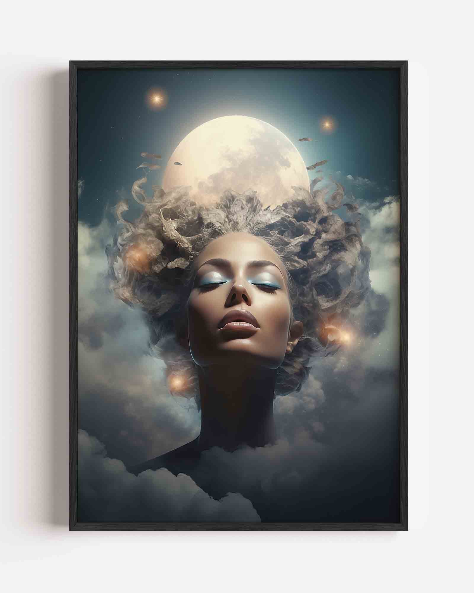 Vrouw met maan Poster