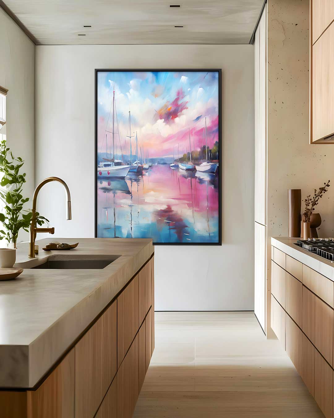 Zonsondergang Aan Het Water Kunstwerk-canvas-dibond-plexiglas-wanddecoratie-WallArtistic
