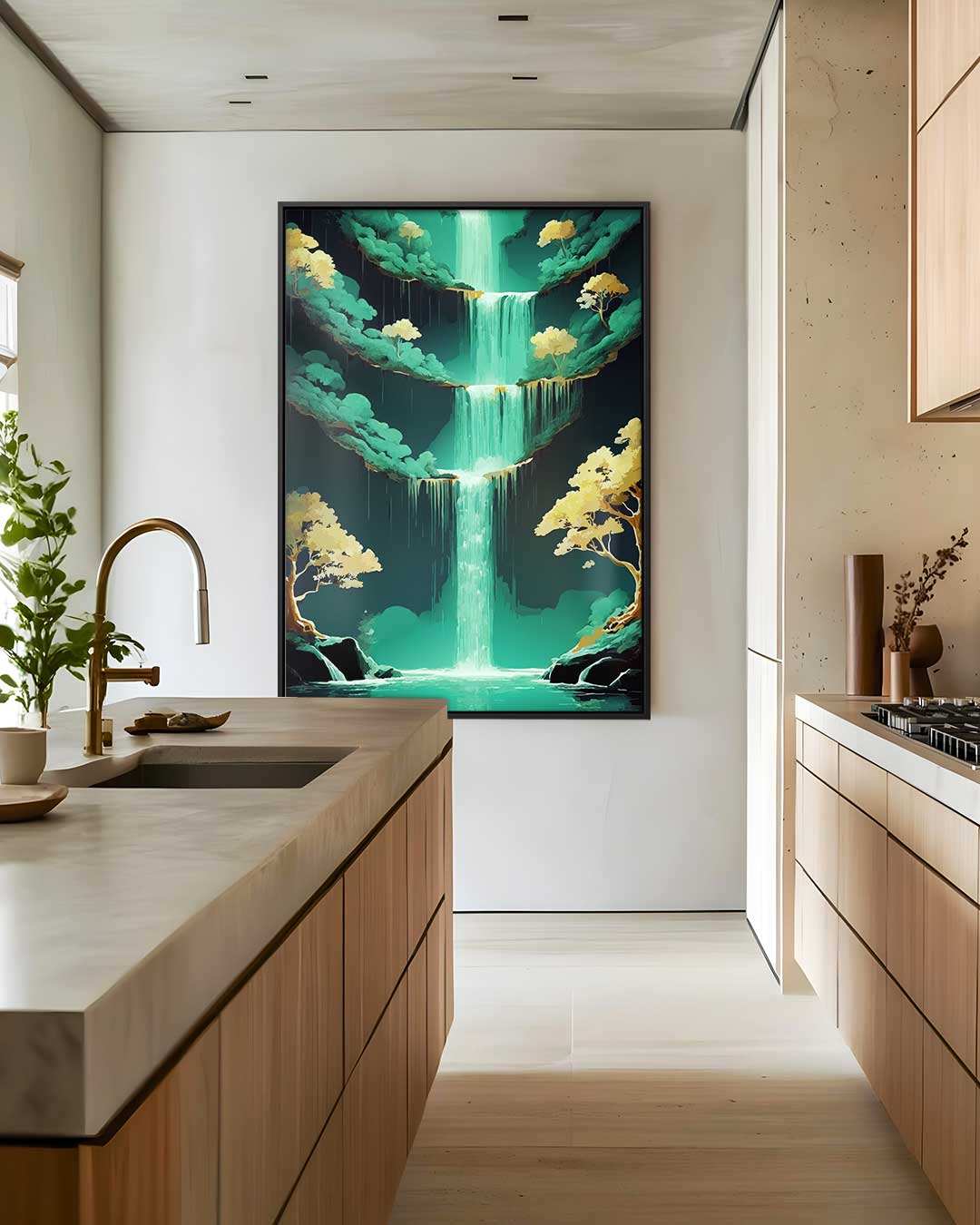 Magische Waterval Kunstwerk-canvas-dibond-plexiglas-wanddecoratie-WallArtistic