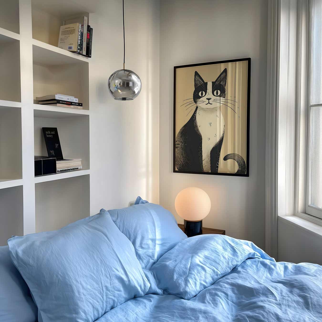 Stijlvolle Kattenillustratie Poster-WallArtistic