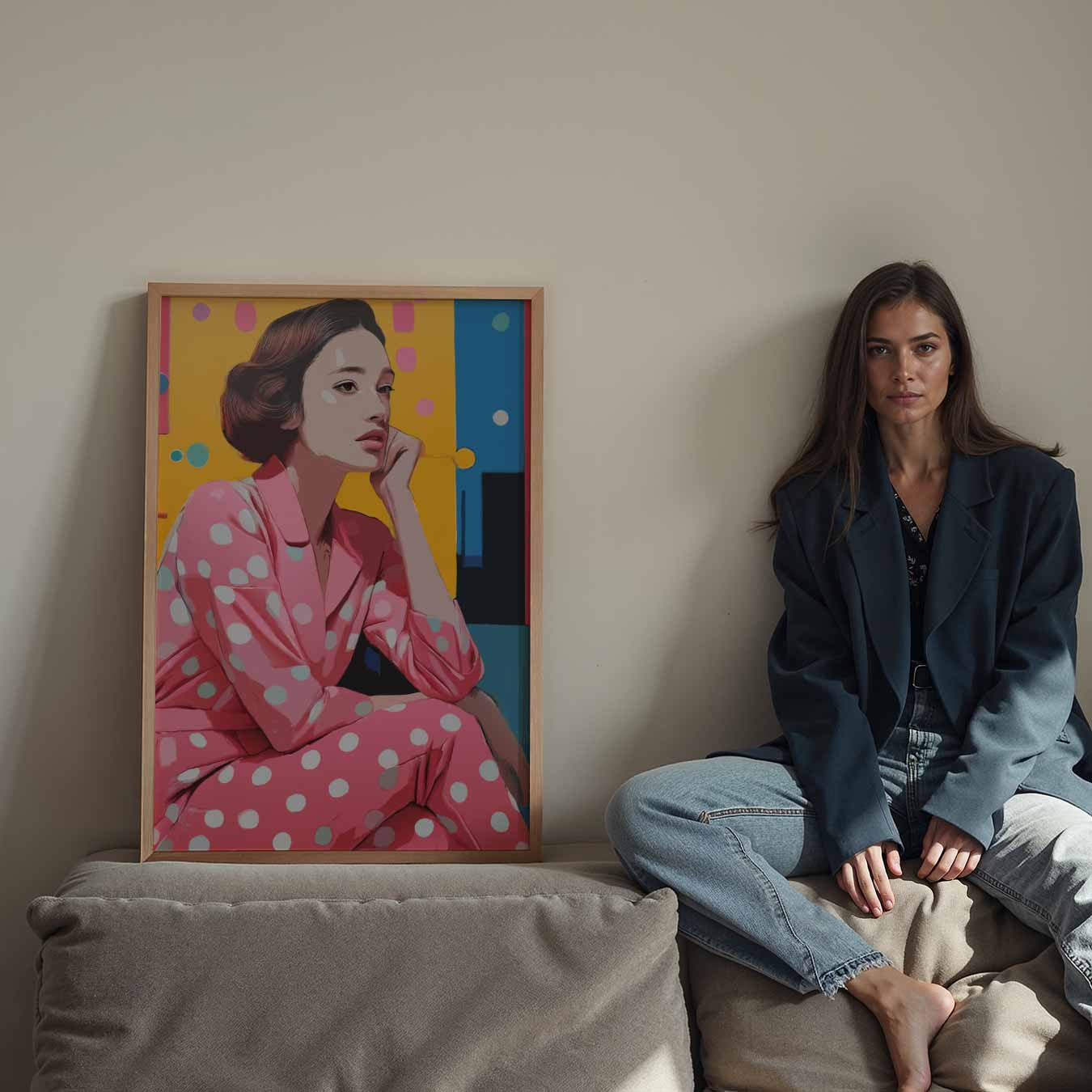 Stijlvolle Retro Vrouw Portret Poster