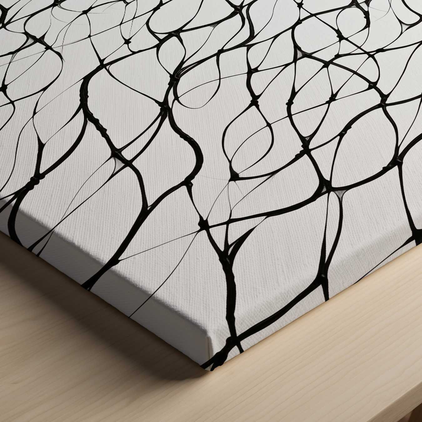 Web van Zwarte Lijnen Kunstwerk-canvas-dibond-plexiglas-wanddecoratie-WallArtistic