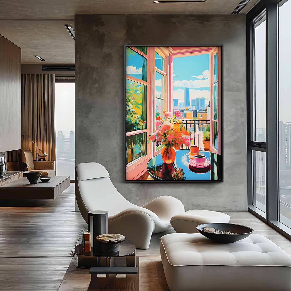Stadsoase Uitkijk Kunstwerk-canvas-dibond-plexiglas-wanddecoratie-WallArtistic
