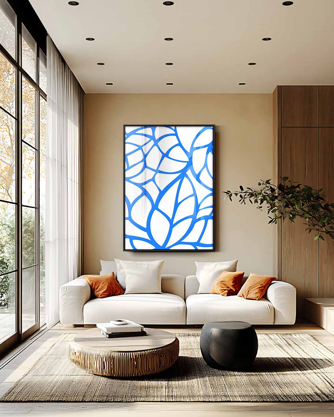 Abstract Blauw Kunstwerk Kunstwerk-canvas-dibond-plexiglas-wanddecoratie-WallArtistic