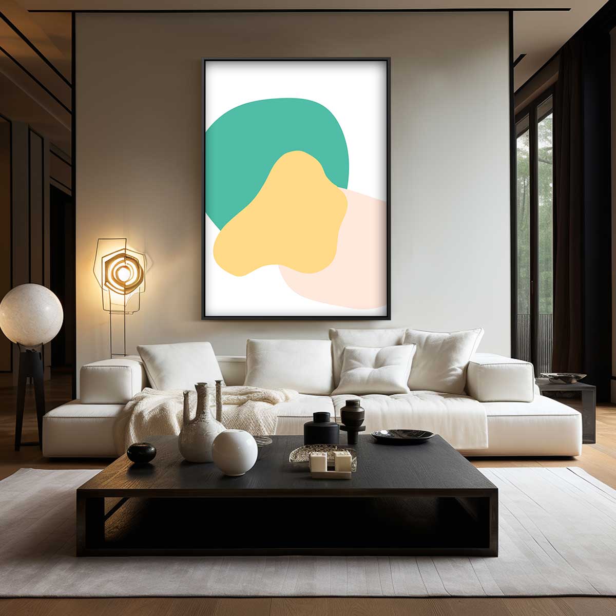 Speelse Kleuren Vormen Kunstwerk-canvas-dibond-plexiglas-wanddecoratie-WallArtistic