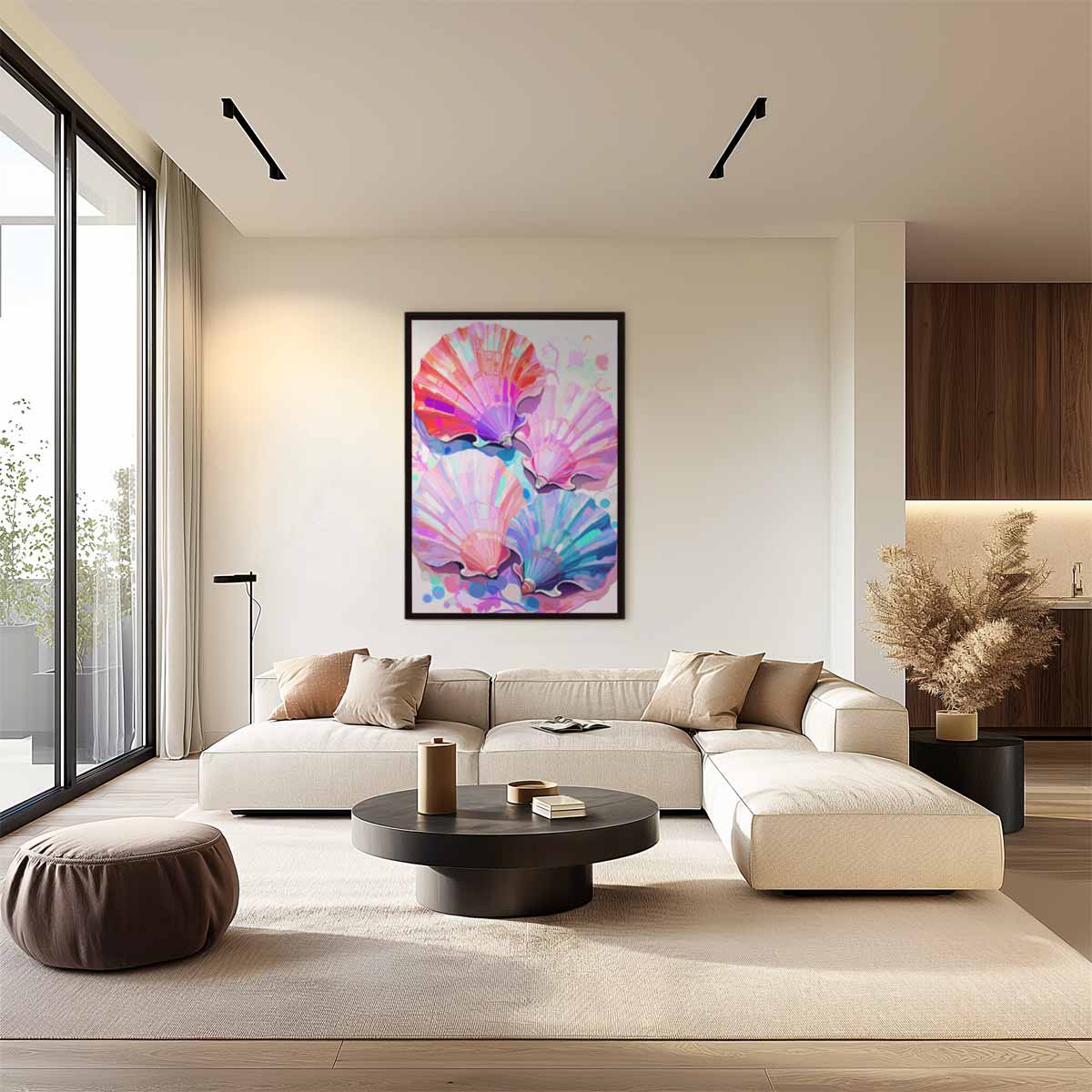 Kleurrijke Schelpenpracht Kunstwerk-canvas-dibond-plexiglas-wanddecoratie-WallArtistic