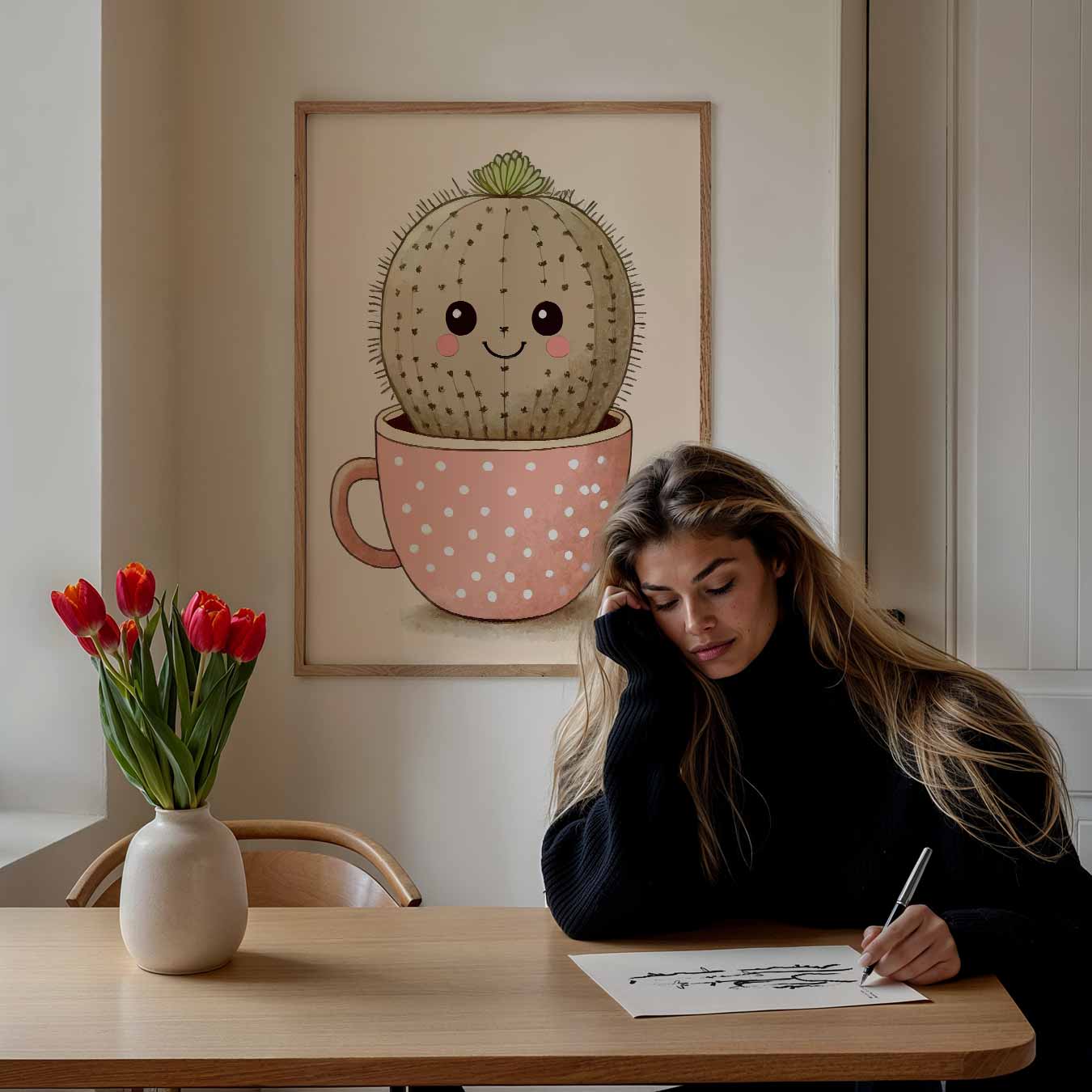 Schattige Cactus Poster