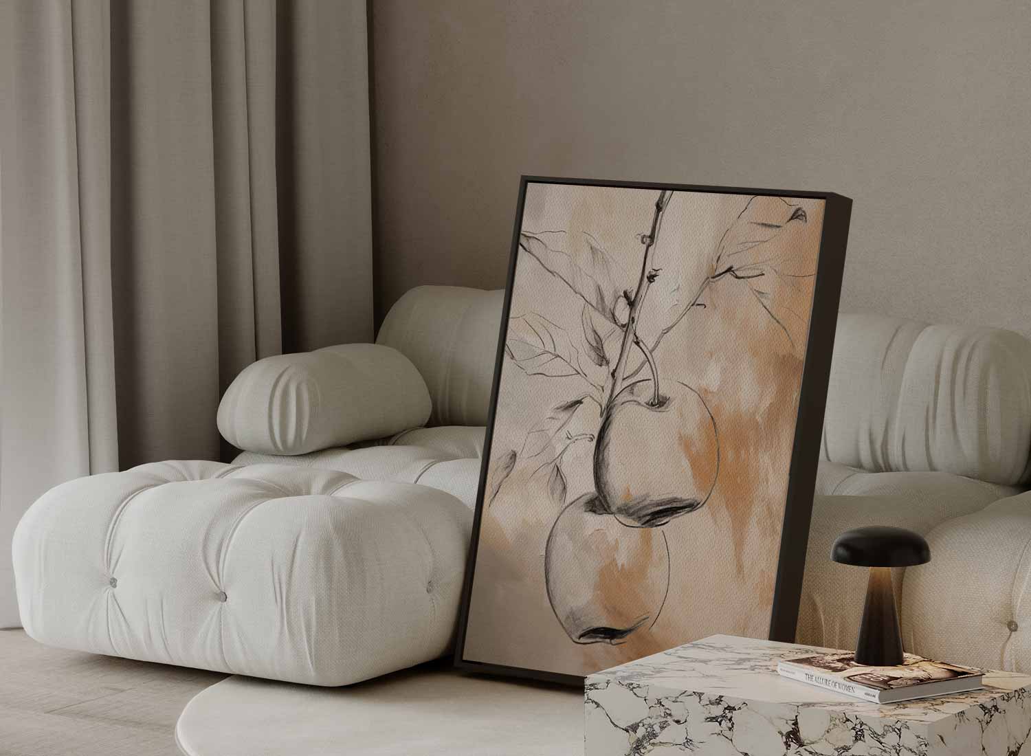 Sereen Aquarel van Rijpe Appels Kunstwerk-canvas-dibond-plexiglas-wanddecoratie-WallArtistic