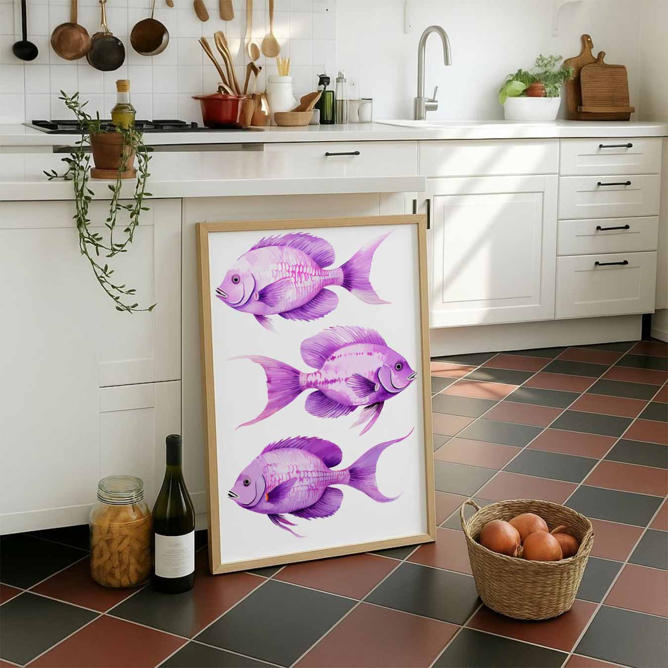 Vibrante Paars Visposter-WallArtistic