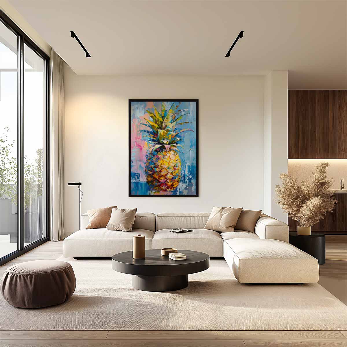 Tropische Ananas Kleurenpracht Kunstwerk-canvas-dibond-plexiglas-wanddecoratie-WallArtistic