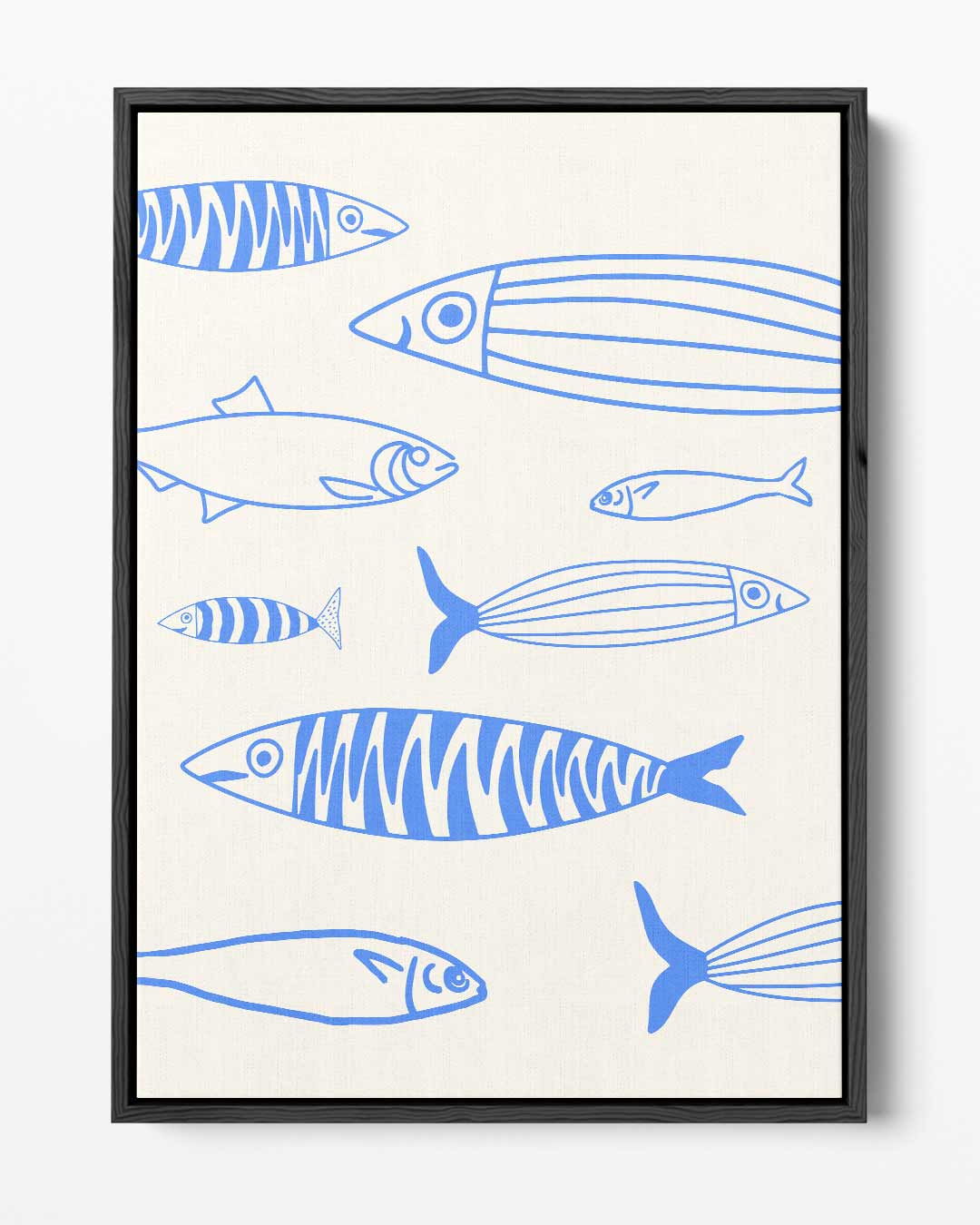 Zwemmende Vissen Illustratie Kunstwerk-canvas-dibond-plexiglas-wanddecoratie-WallArtistic