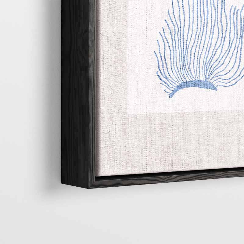 Abstracte Blauwe Kooraalprint Kunstwerk-canvas-dibond-plexiglas-wanddecoratie-WallArtistic