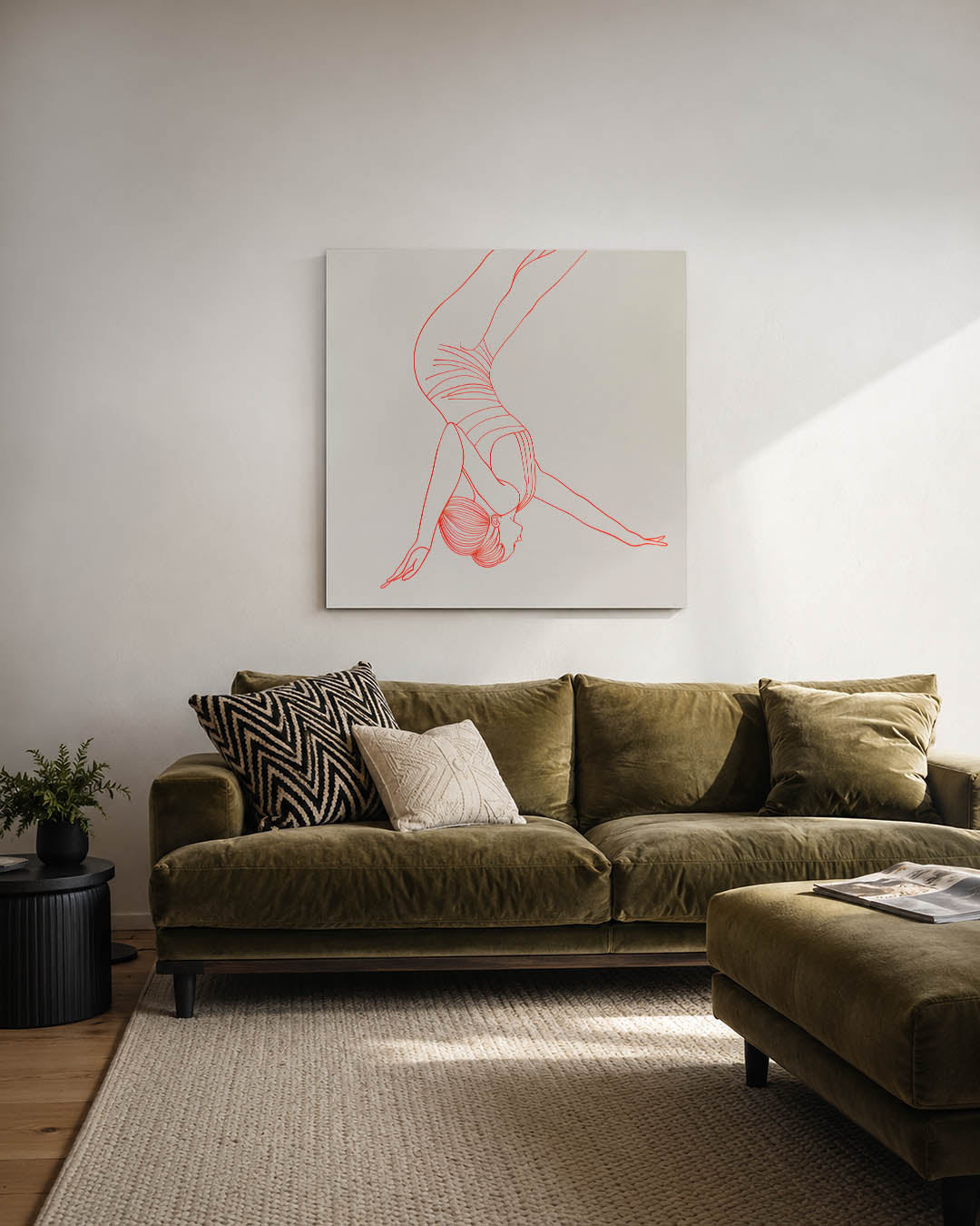 Elegante lijntekening Kunstwerk