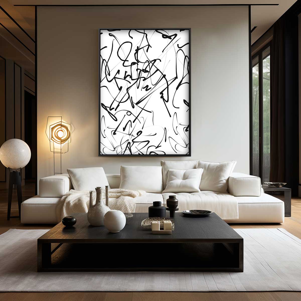 Chaotische Lijnen Kunstwerk Kunstwerk-canvas-dibond-plexiglas-wanddecoratie-WallArtistic