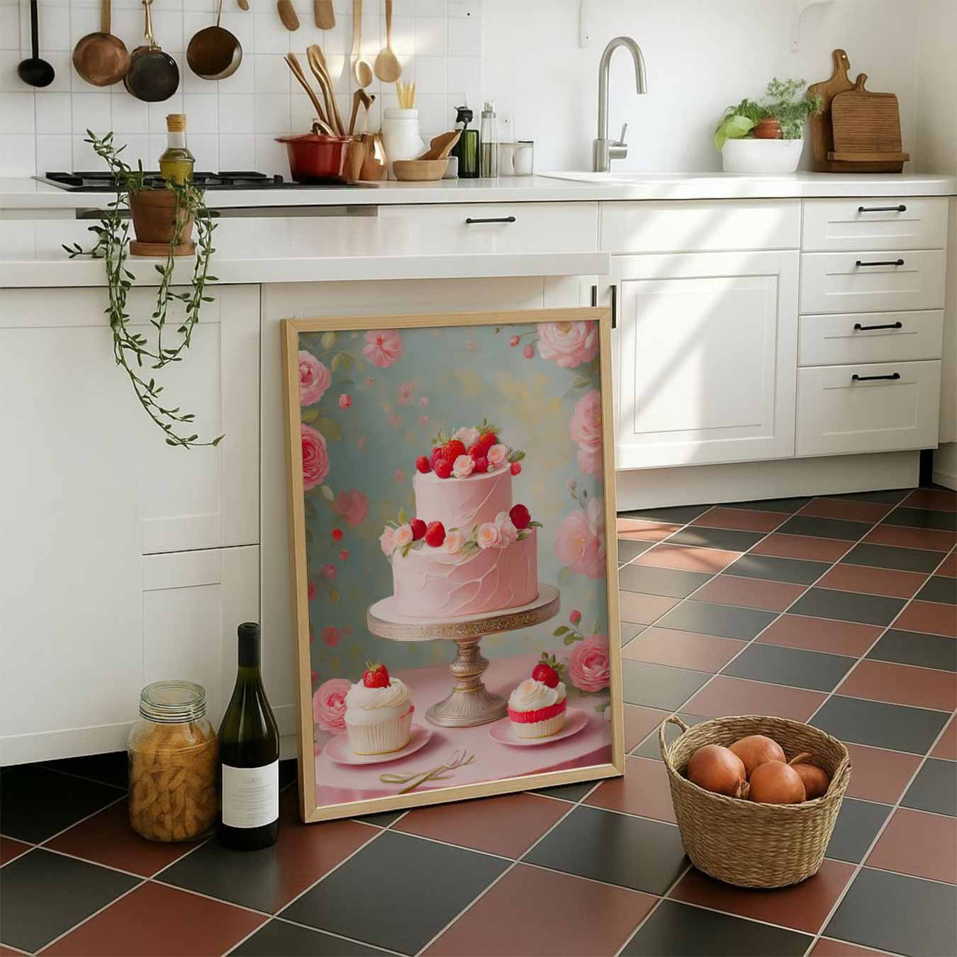 Romantische Bloemen & Taarten Poster