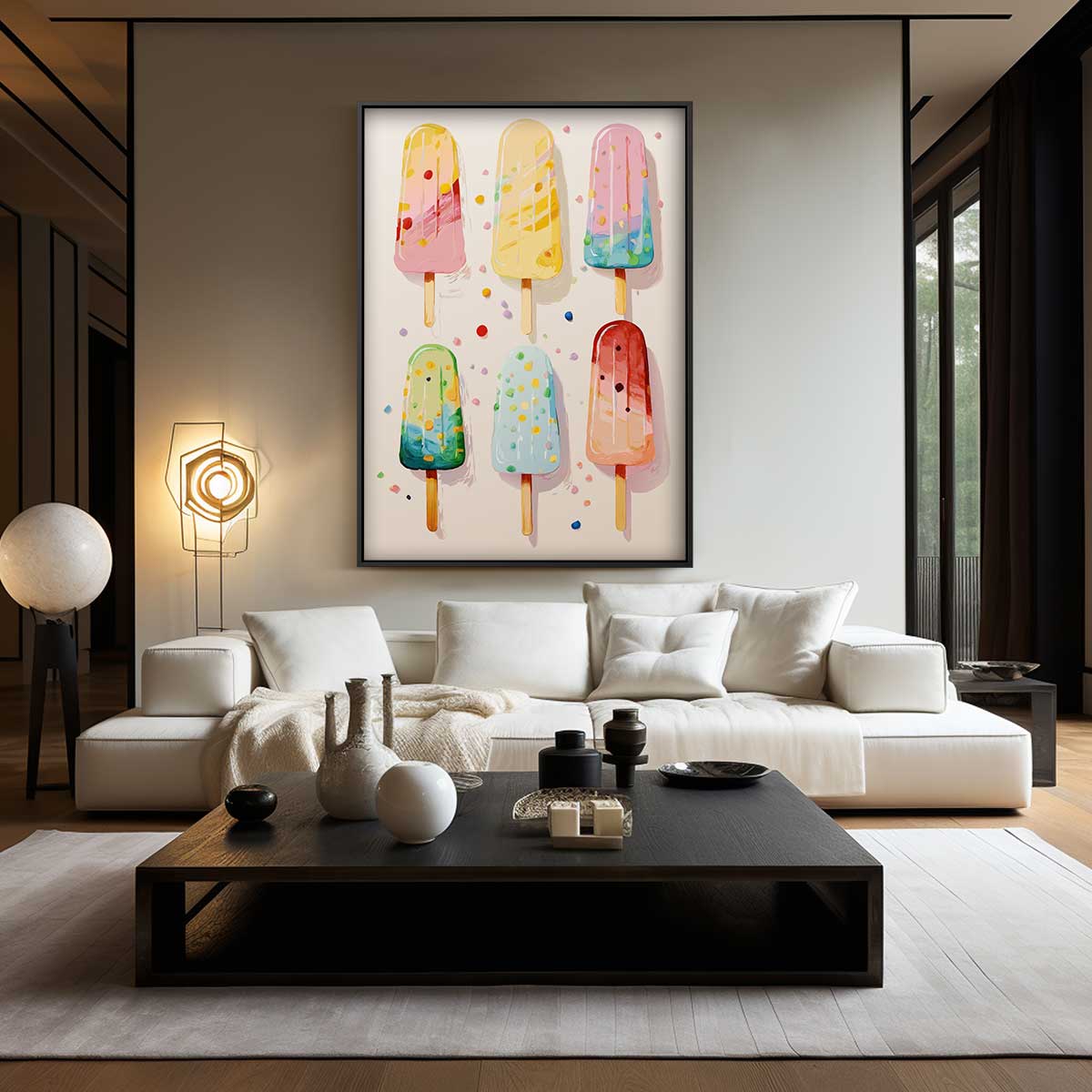Kleurrijke Ijsjes Poster Kunstwerk-canvas-dibond-plexiglas-wanddecoratie-WallArtistic