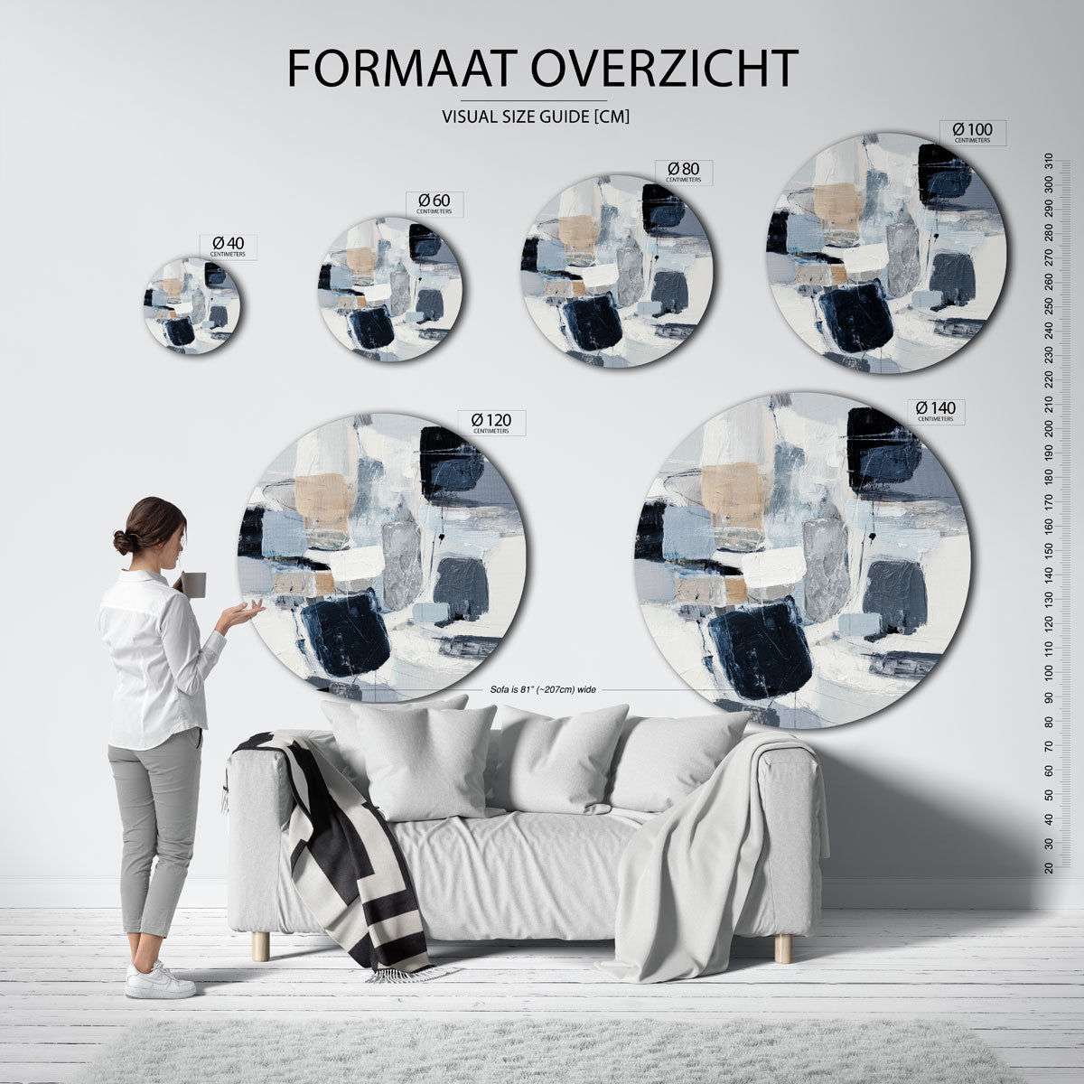 Abstracte vormen Muurcirkel
