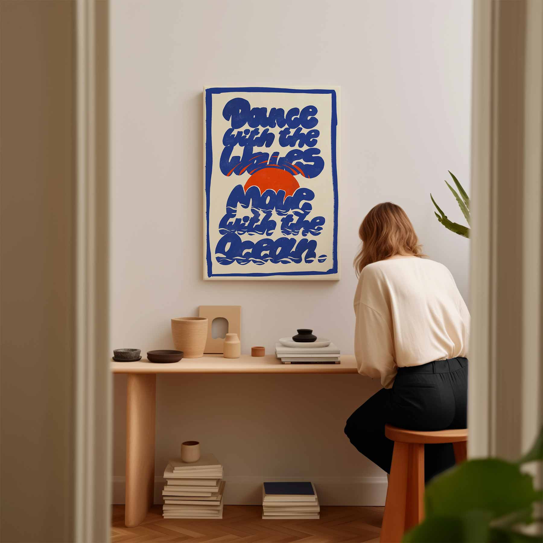 Dans met de Golven Kunstwerk-canvas-dibond-plexiglas-wanddecoratie-WallArtistic