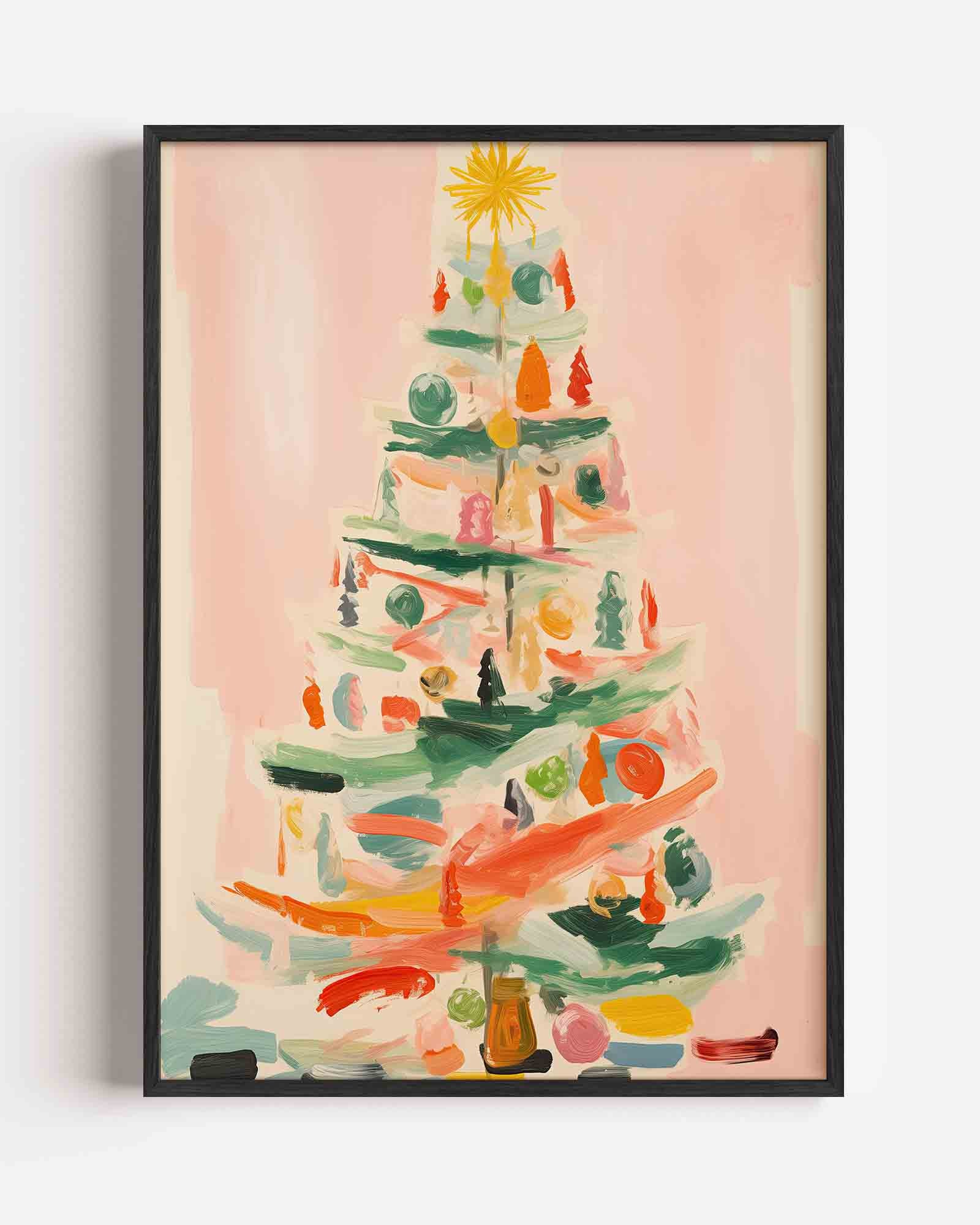 Kerstboom met decoraties Poster