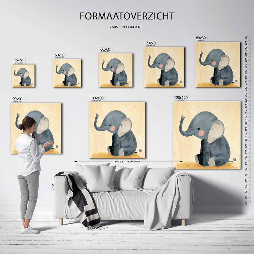 Schattige olifant illustratie Kunstwerk