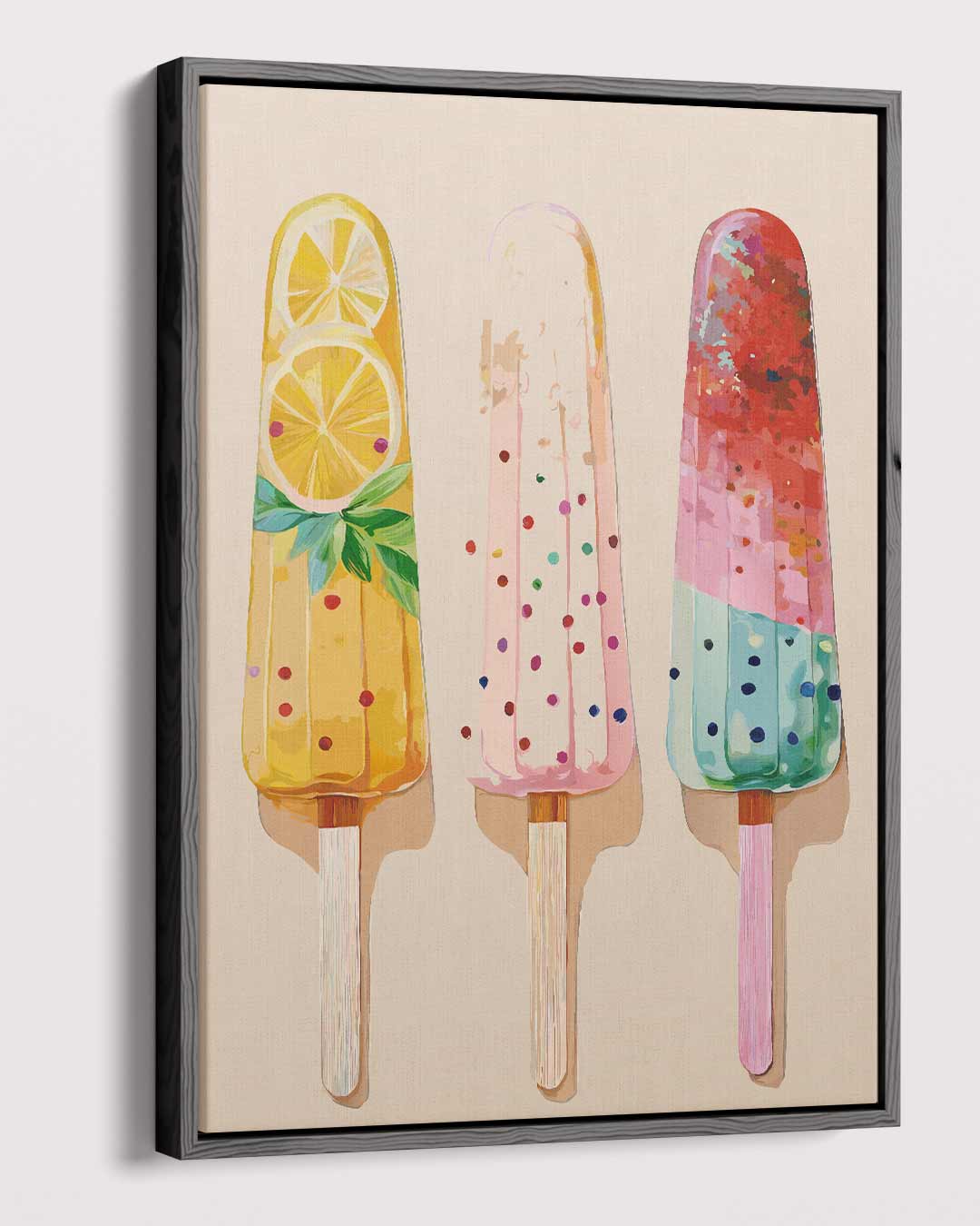 Kleurrijke IJsjes Illustratie Kunstwerk-canvas-dibond-plexiglas-wanddecoratie-WallArtistic