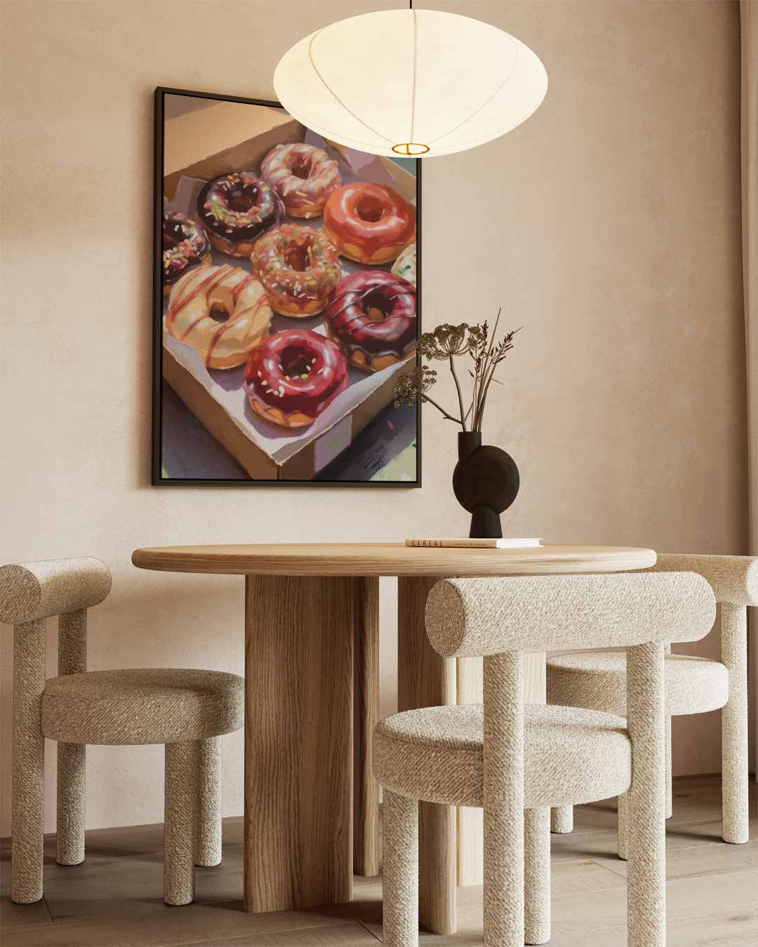 Kleurrijke Donut Verleiding Kunstwerk-canvas-dibond-plexiglas-wanddecoratie-WallArtistic