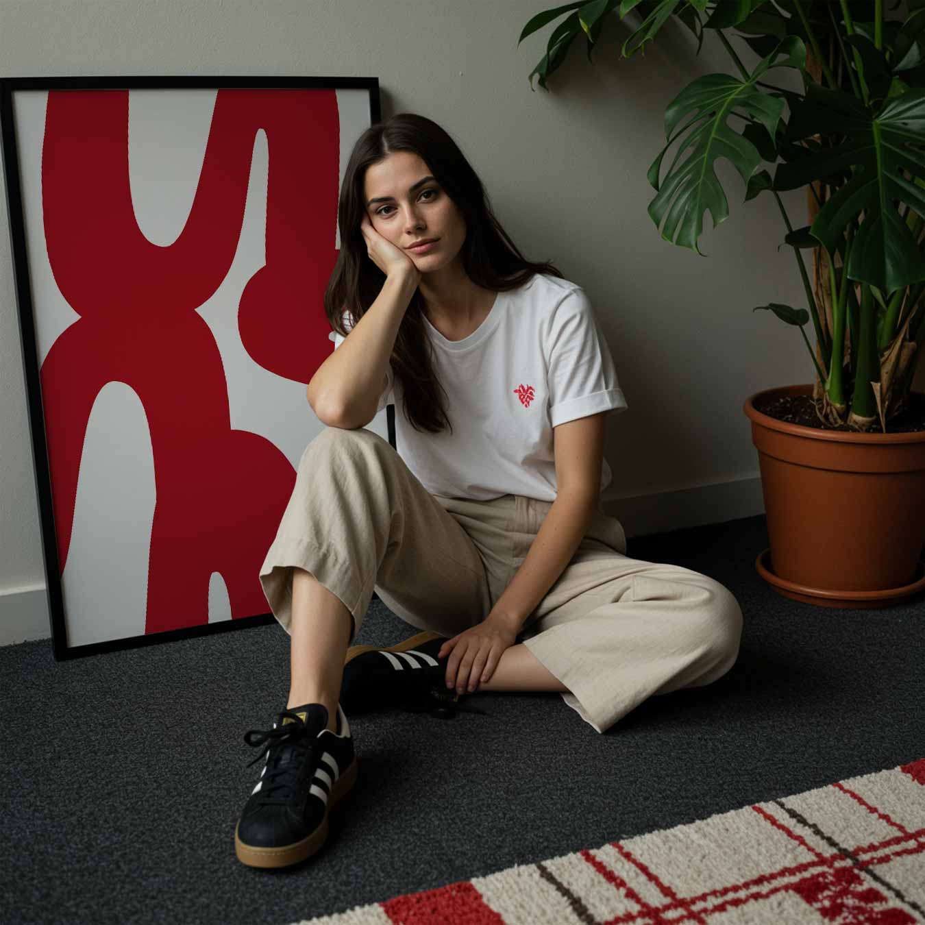 Abstracte Rode Vormen Poster-WallArtistic