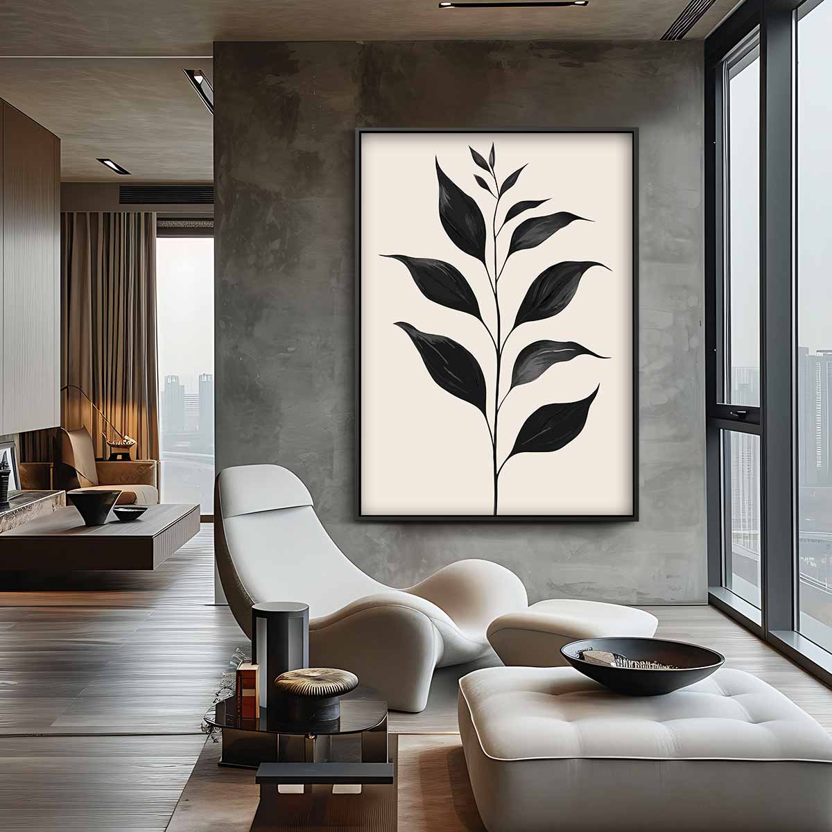 Minimalistisch Botanisch Kunstwerk Kunstwerk-canvas-dibond-plexiglas-wanddecoratie-WallArtistic