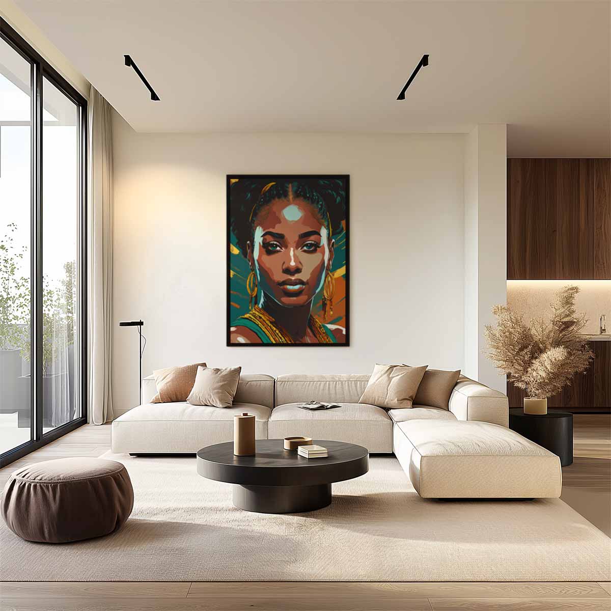 Stralende Portretkunst Kunstwerk-canvas-dibond-plexiglas-wanddecoratie-WallArtistic