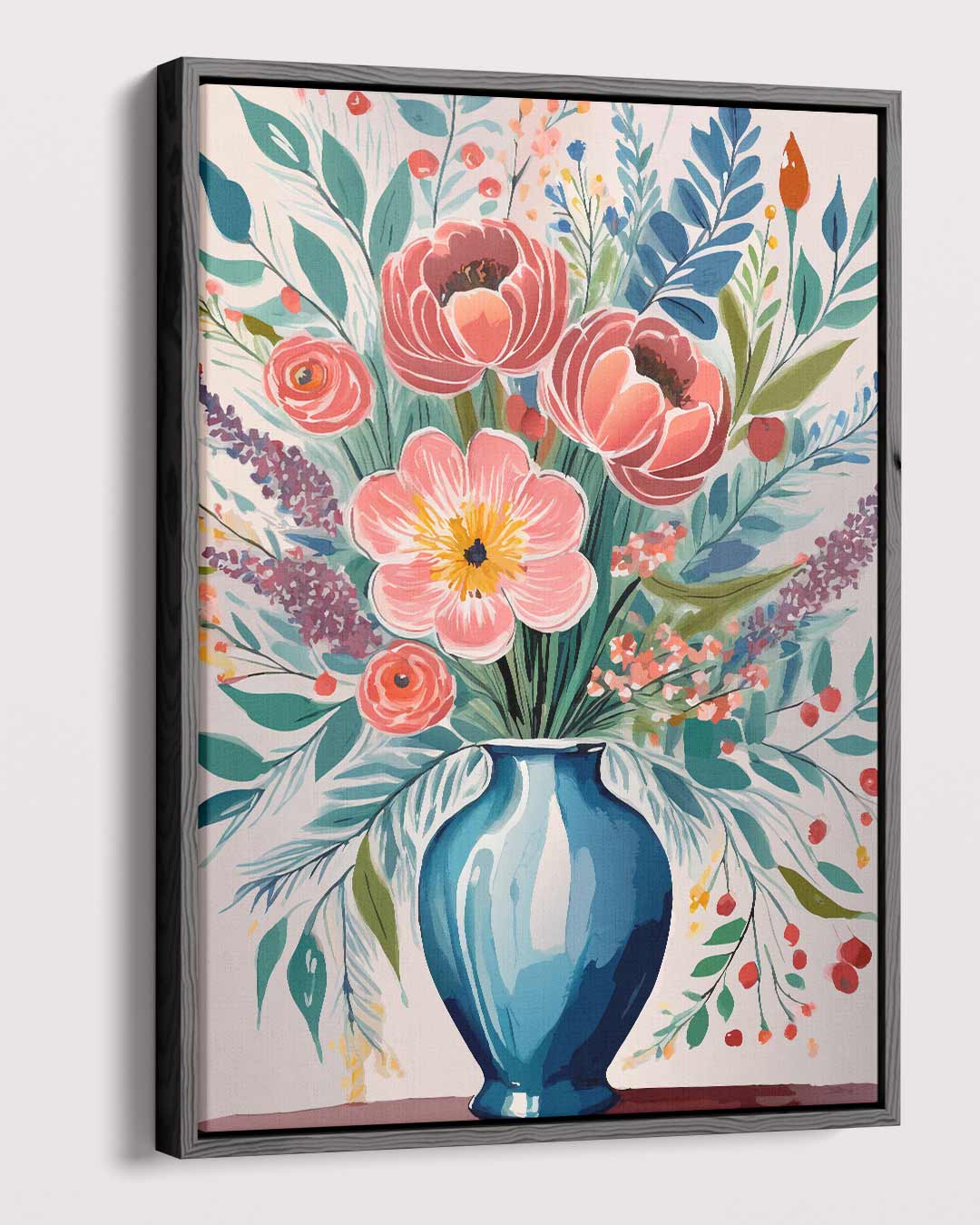 Bloeiende Vaas Kunstwerk-canvas-dibond-plexiglas-wanddecoratie-WallArtistic