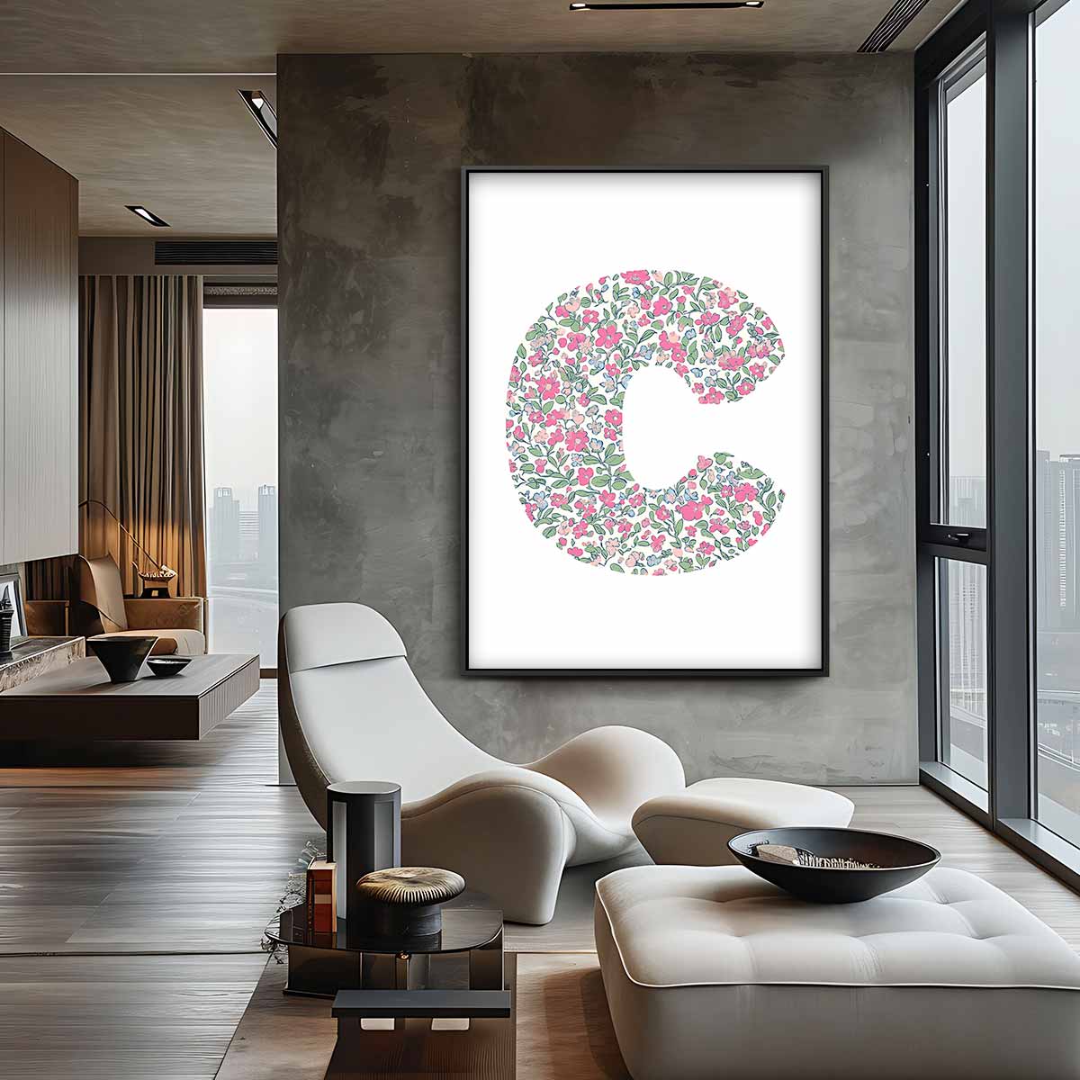 Bloemrijk Alfabet Kunstwerk Kunstwerk-canvas-dibond-plexiglas-wanddecoratie-WallArtistic