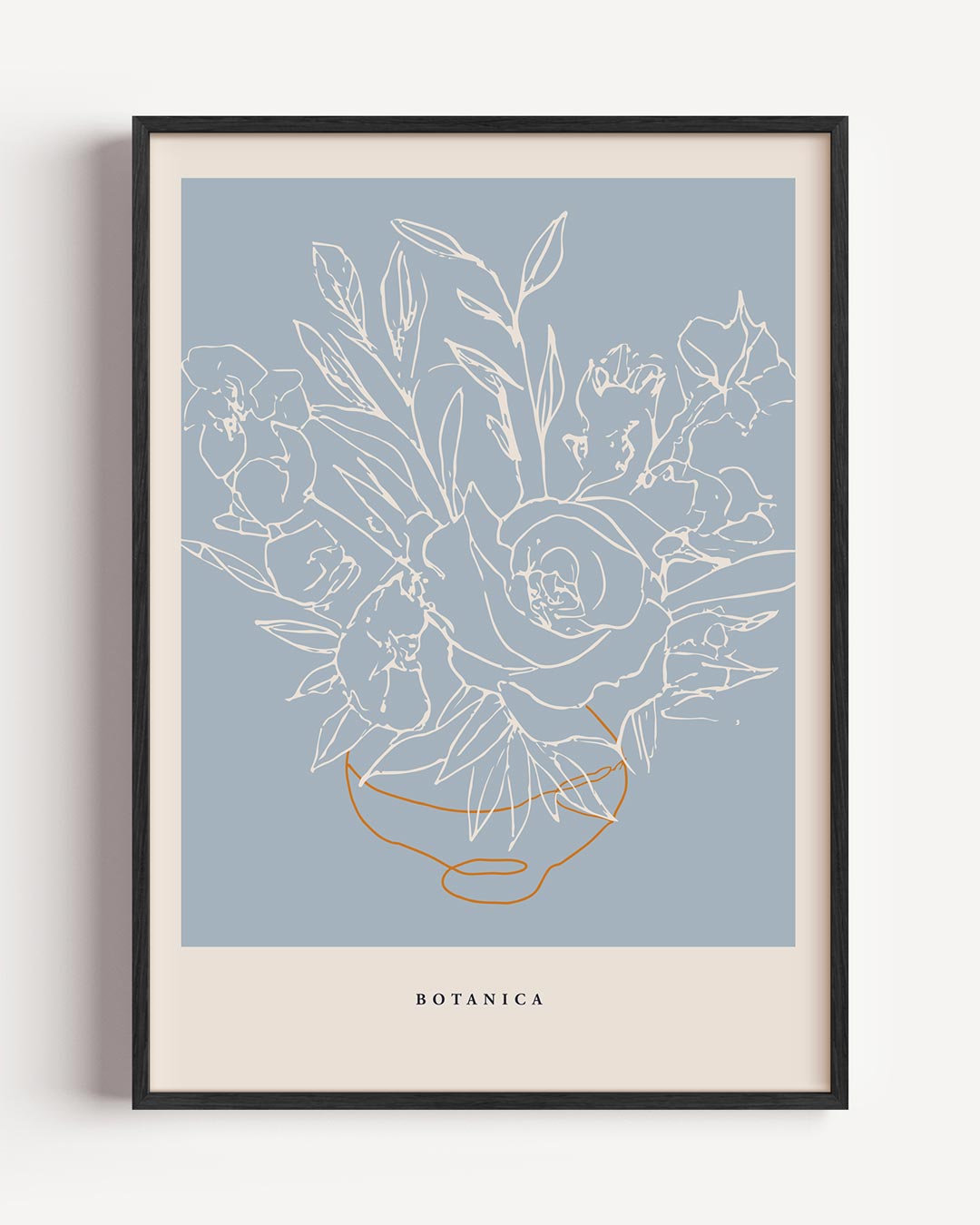 Botanische Bloemenlijn Poster-WallArtistic