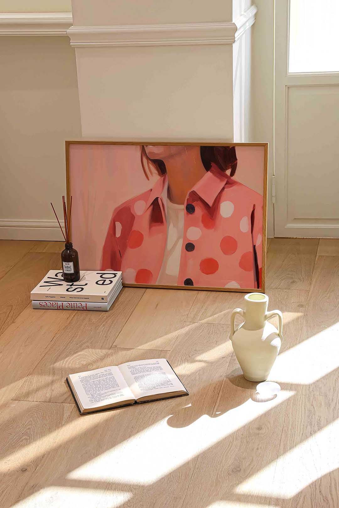 Roze jas met stippen Poster