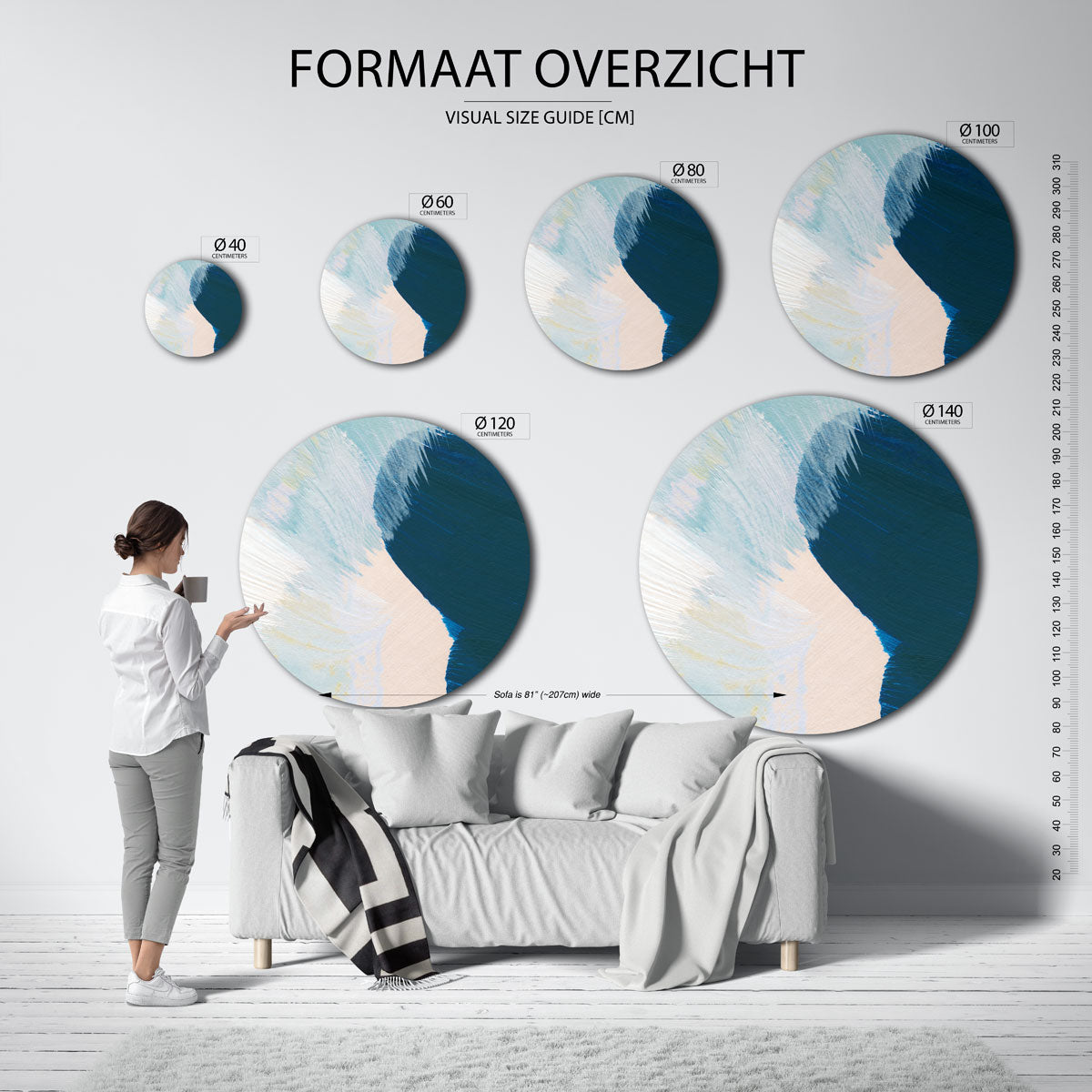 Abstracte vormen Muurcirkel