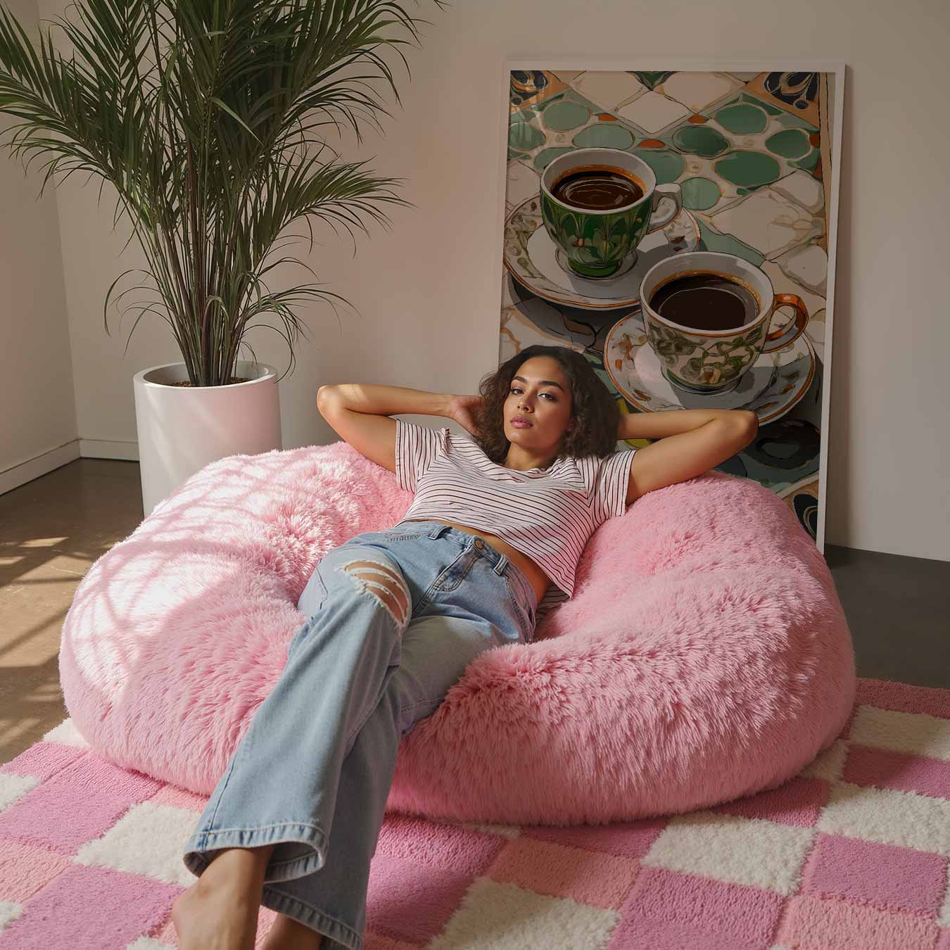 Kleurrijke Koffie Momenten Poster-WallArtistic