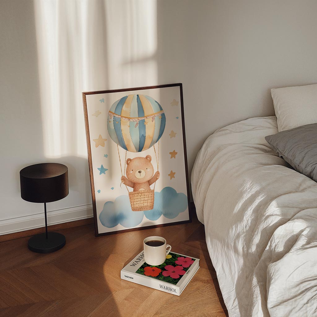 Dromerige Berenluchtballon Kinderkamerposter